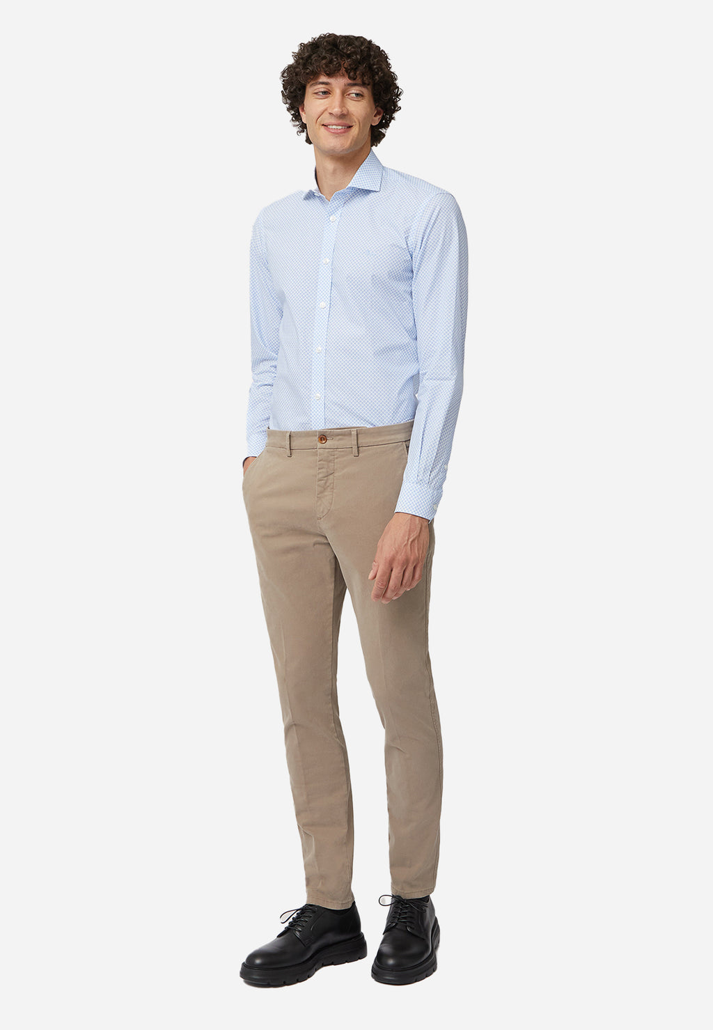 CAMISA SPORT HARMONT & BLAINE AZUL FIG ALGODON (CNM026012984I-810)