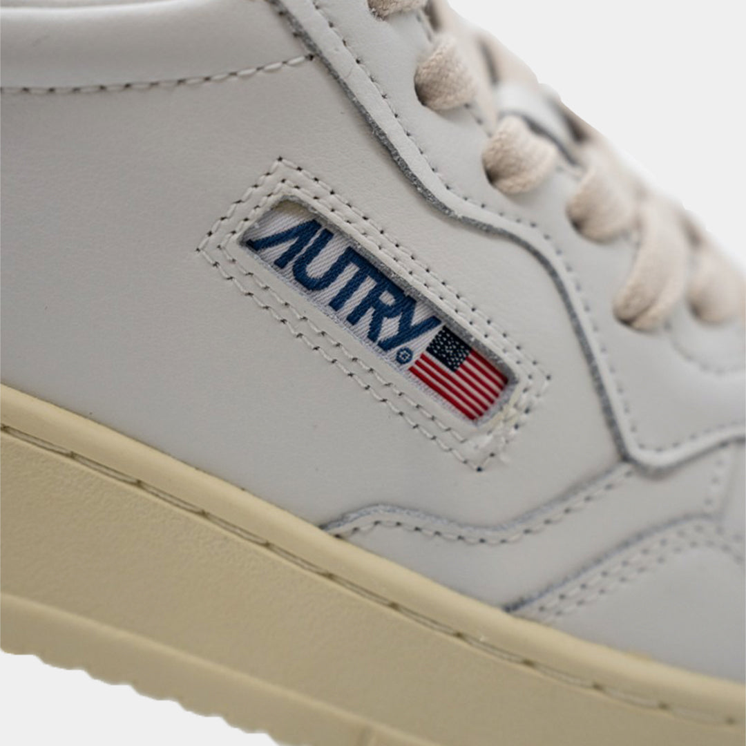 Tenis Medalist Dama en Cuero Blanco/Palo Rosa