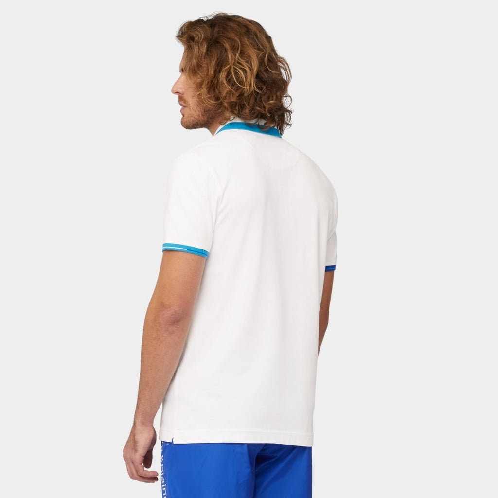 Camiseta Hombre Polo Blanca/Azul H&B