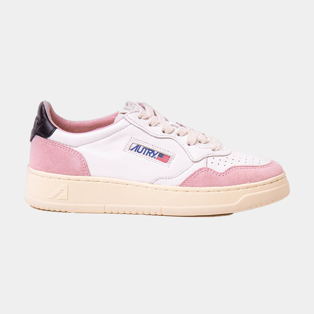 Tenis Medalist Dama en Cuero Blanco/Rosa