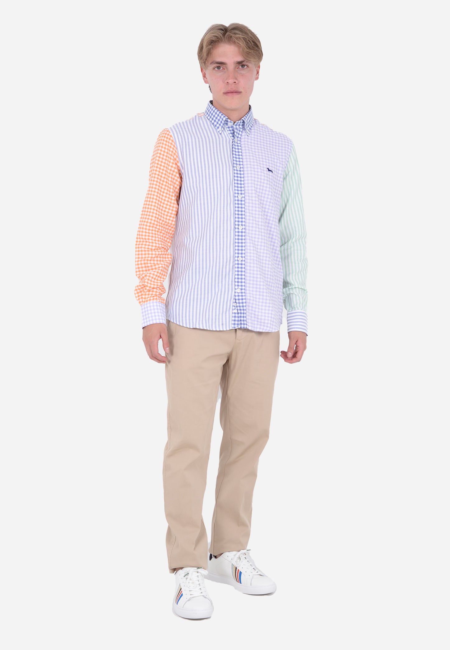 CAMISA HARMOT&BLAINE AZUL MORADO CUAD ALGOD (CRL008012828M-801)