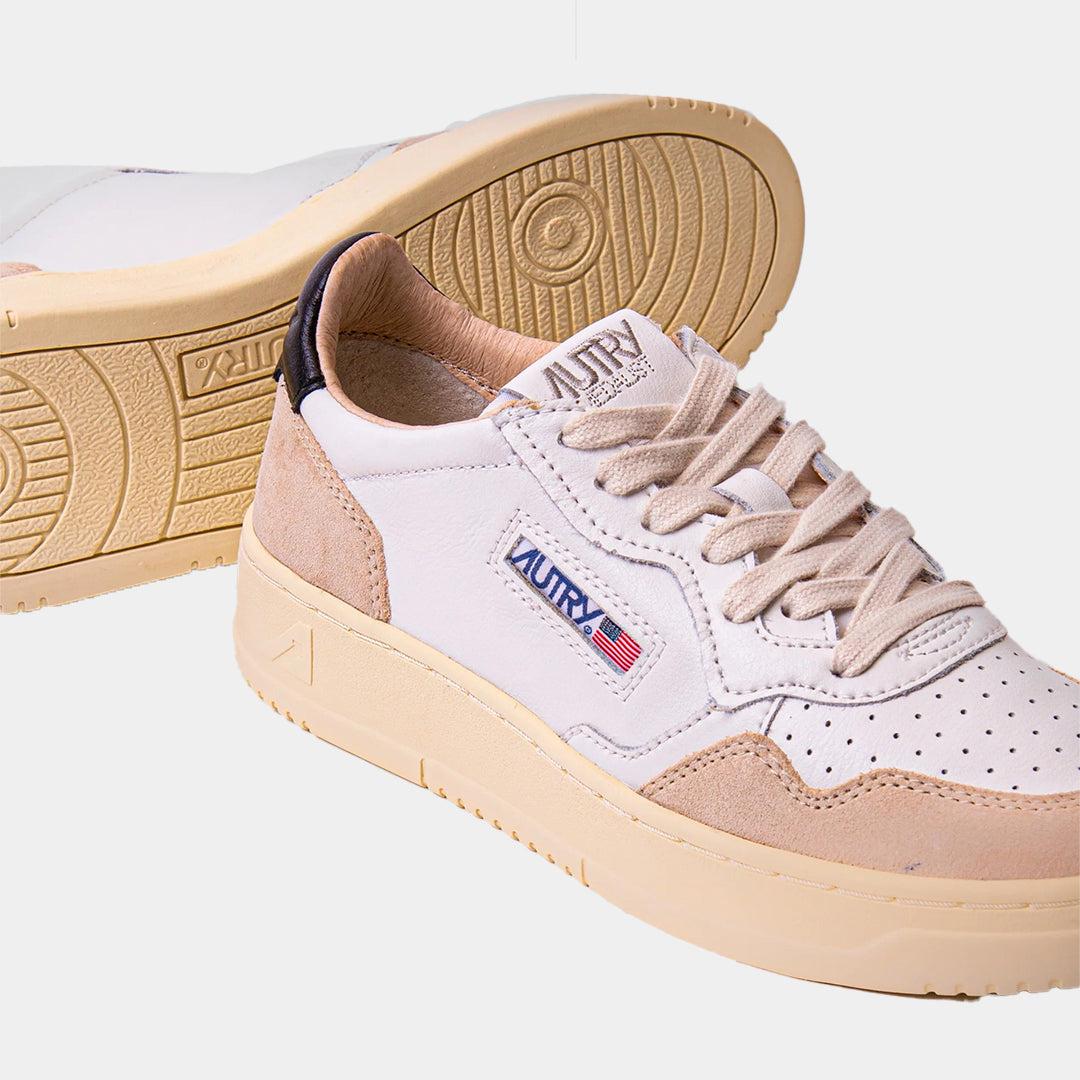 Tenis Medalist Dama en Cuero Blanco/Rosa