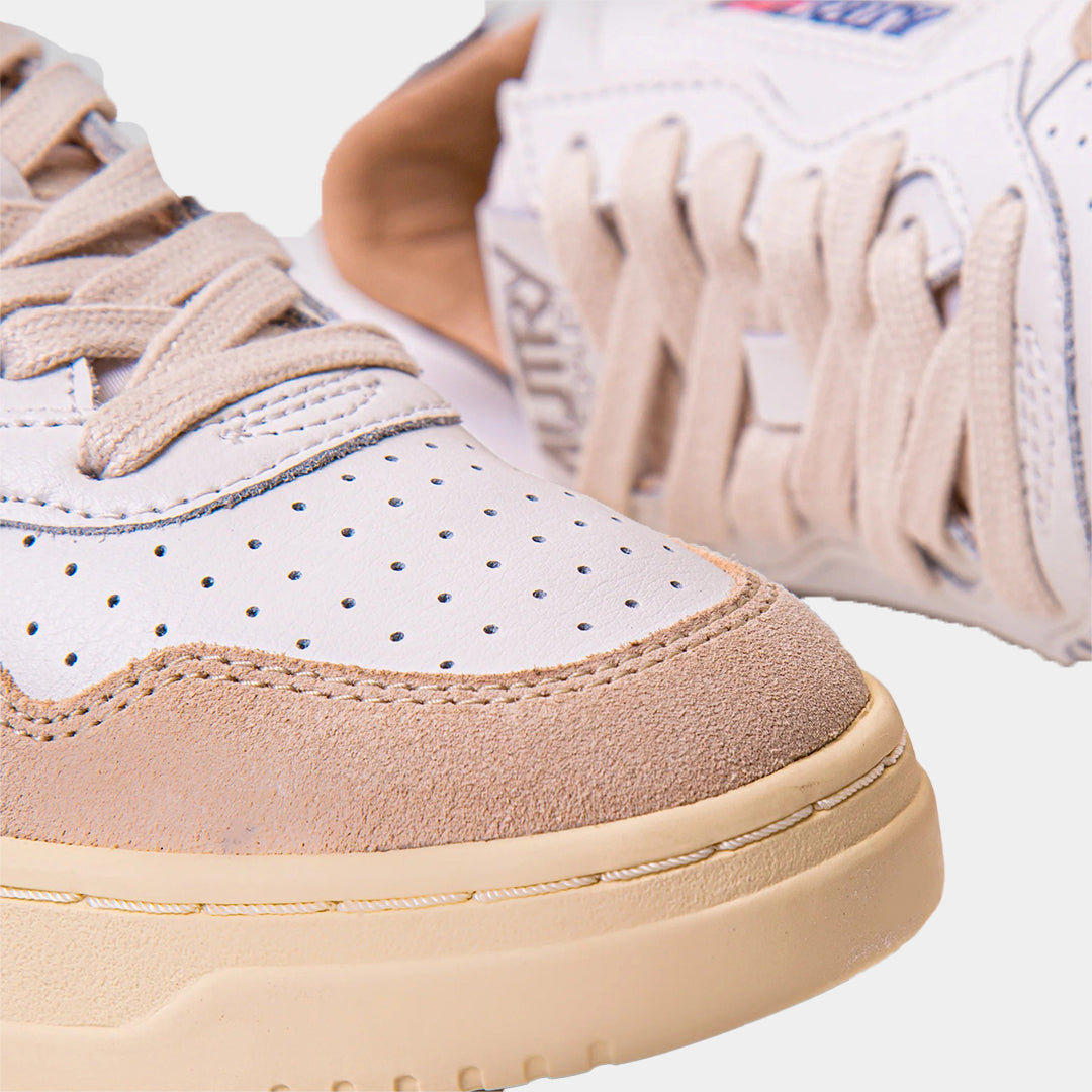 Tenis Medalist Dama en Cuero Blanco/Rosa