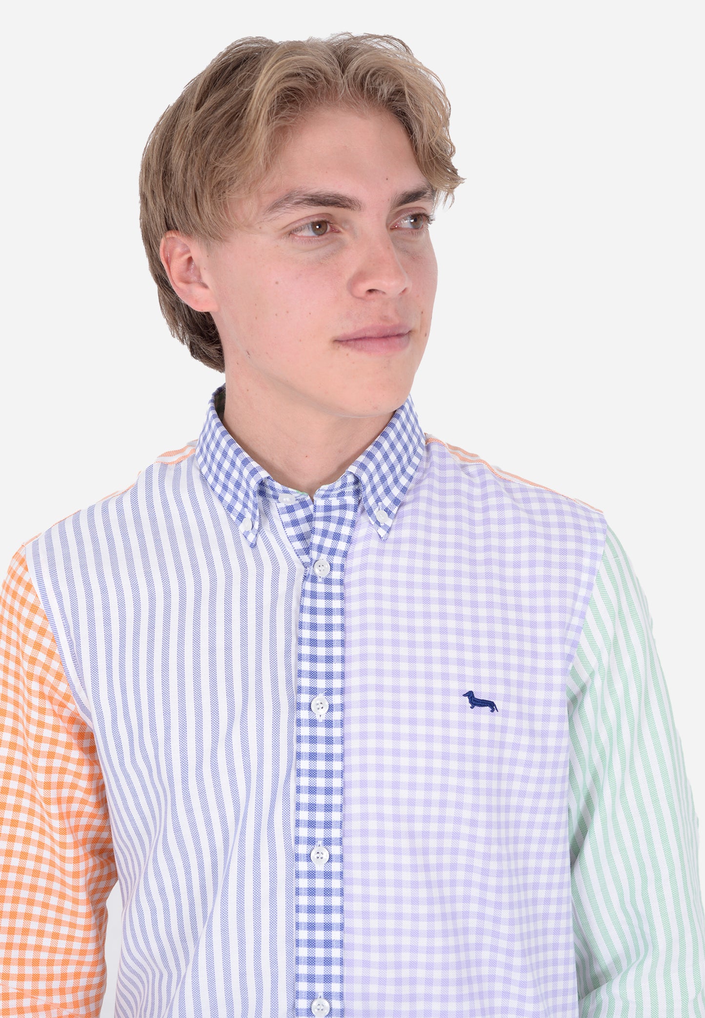 CAMISA HARMOT&BLAINE AZUL MORADO CUAD ALGOD (CRL008012828M-801)