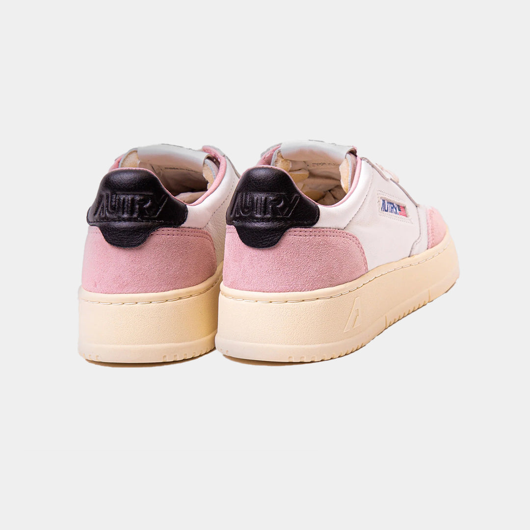 Tenis Medalist Dama en Cuero Blanco/Rosa