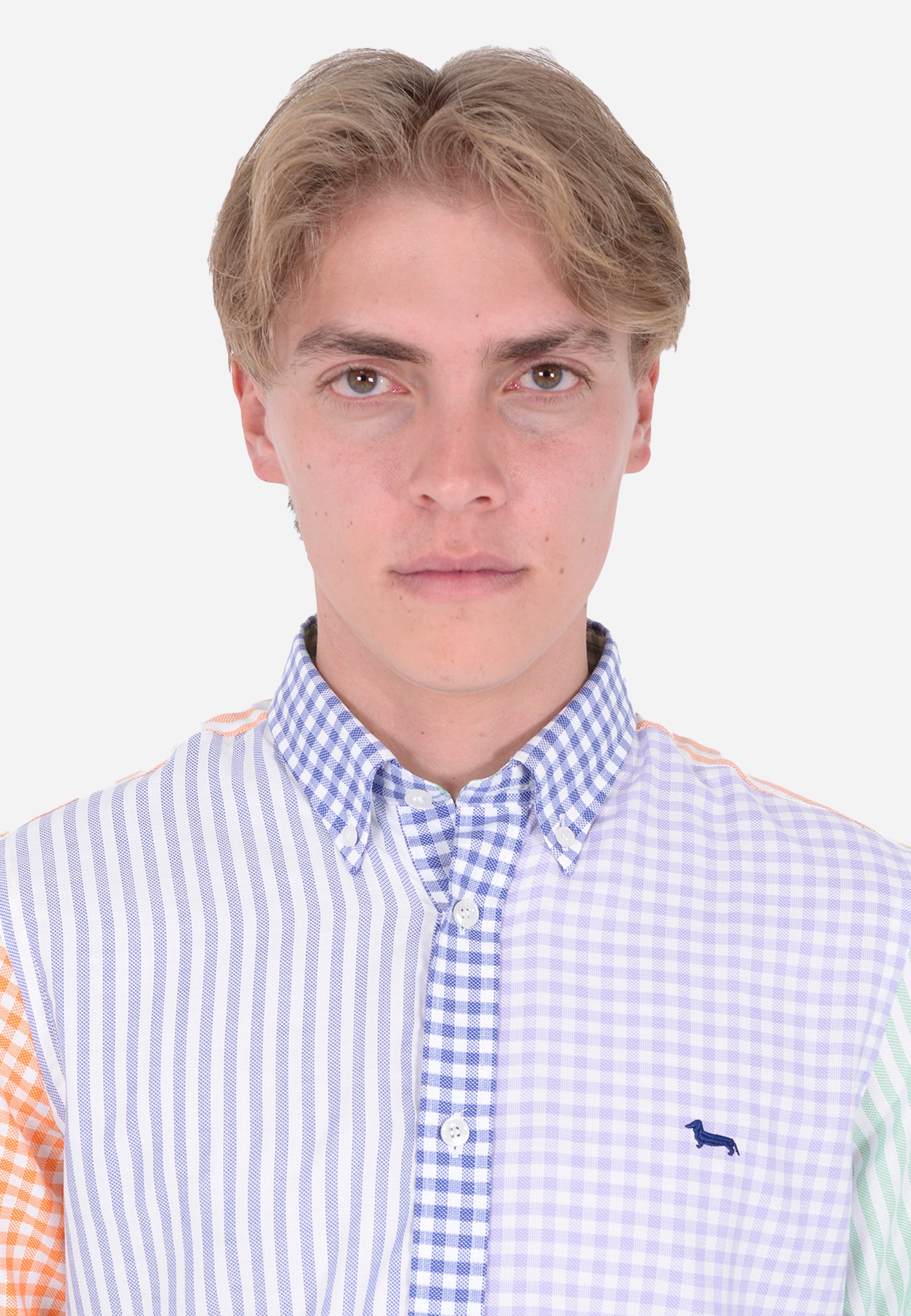 Camisa Manga Larga Patchwork Colores H&B