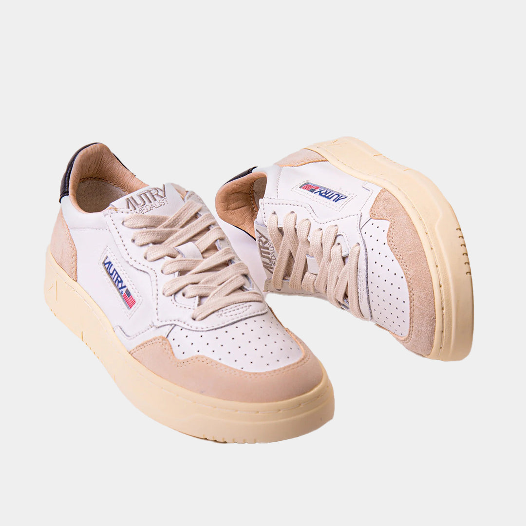 Tenis Medalist Dama en Cuero Blanco/Rosa