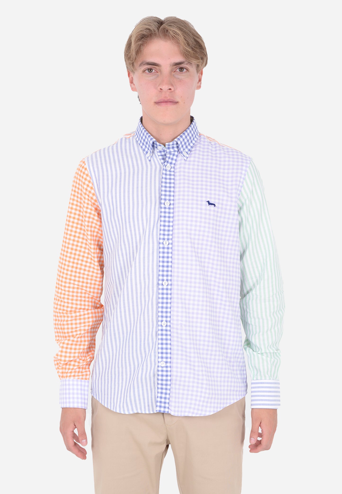 CAMISA HARMOT&BLAINE AZUL MORADO CUAD ALGOD (CRL008012828M-801)