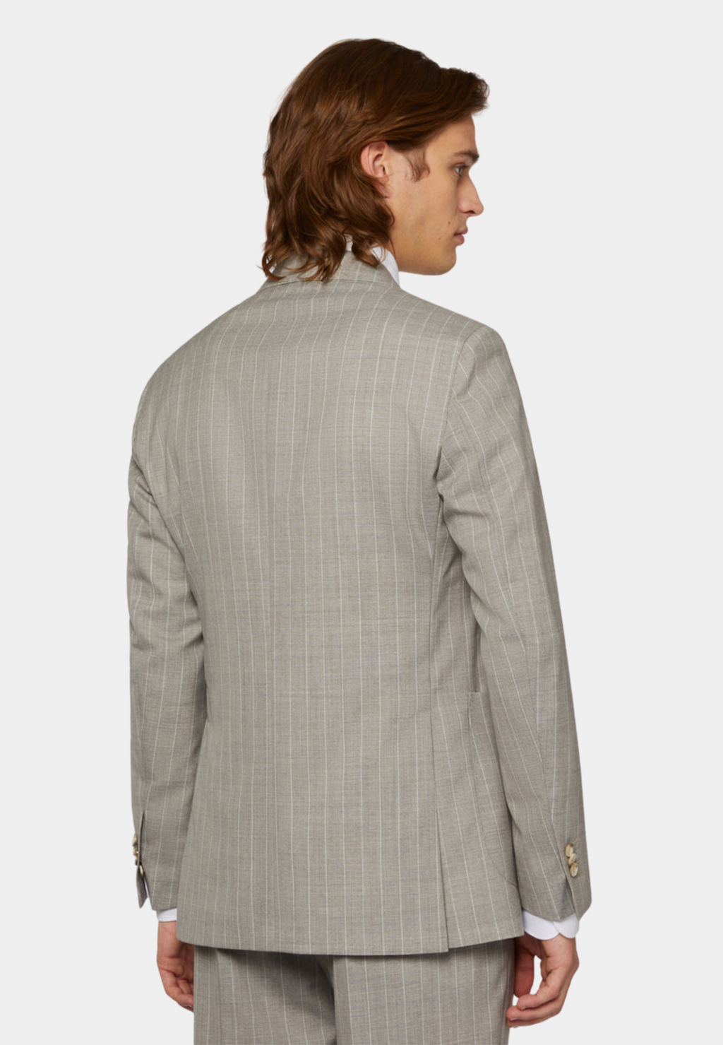 Traje de Hombre Rayas Gris Lana B.