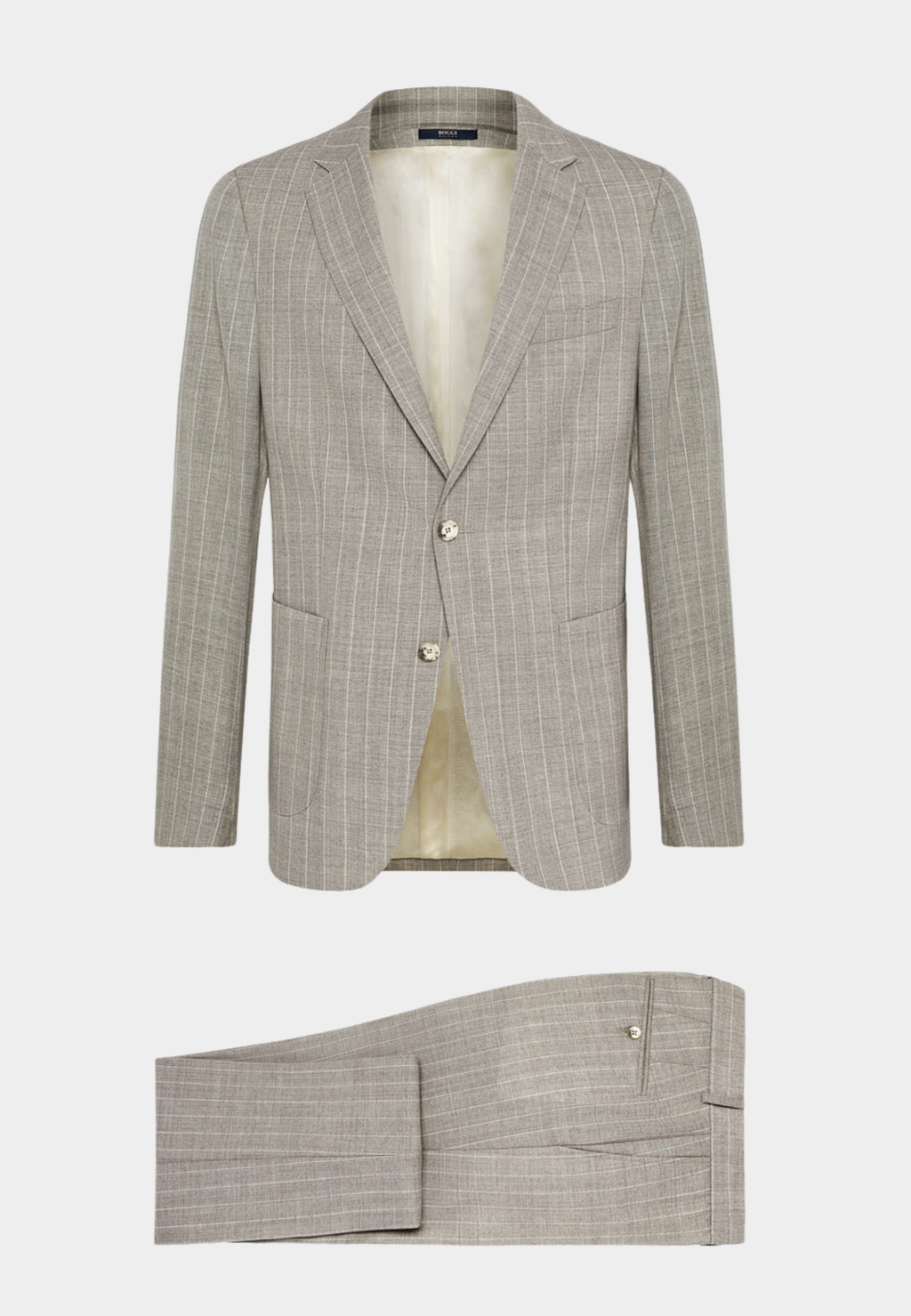 Traje de Hombre Rayas Gris Lana B.