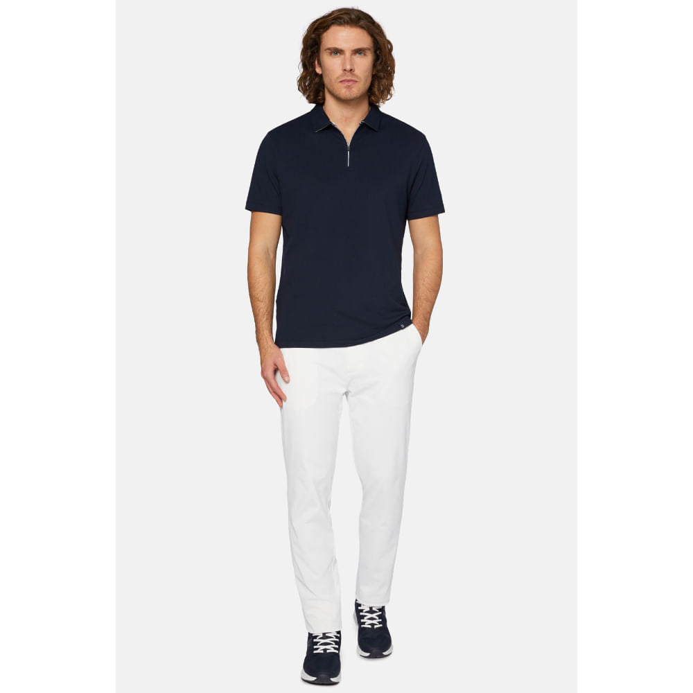 CAMISETA POLO BOGGI AZUL ALG + POLIE + ELAS