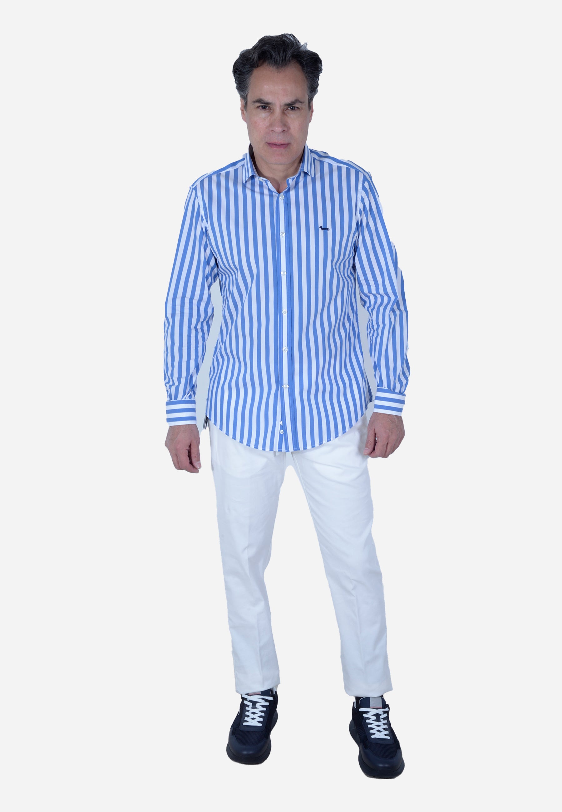 Camisa Rayas Azul/Blanco H&B