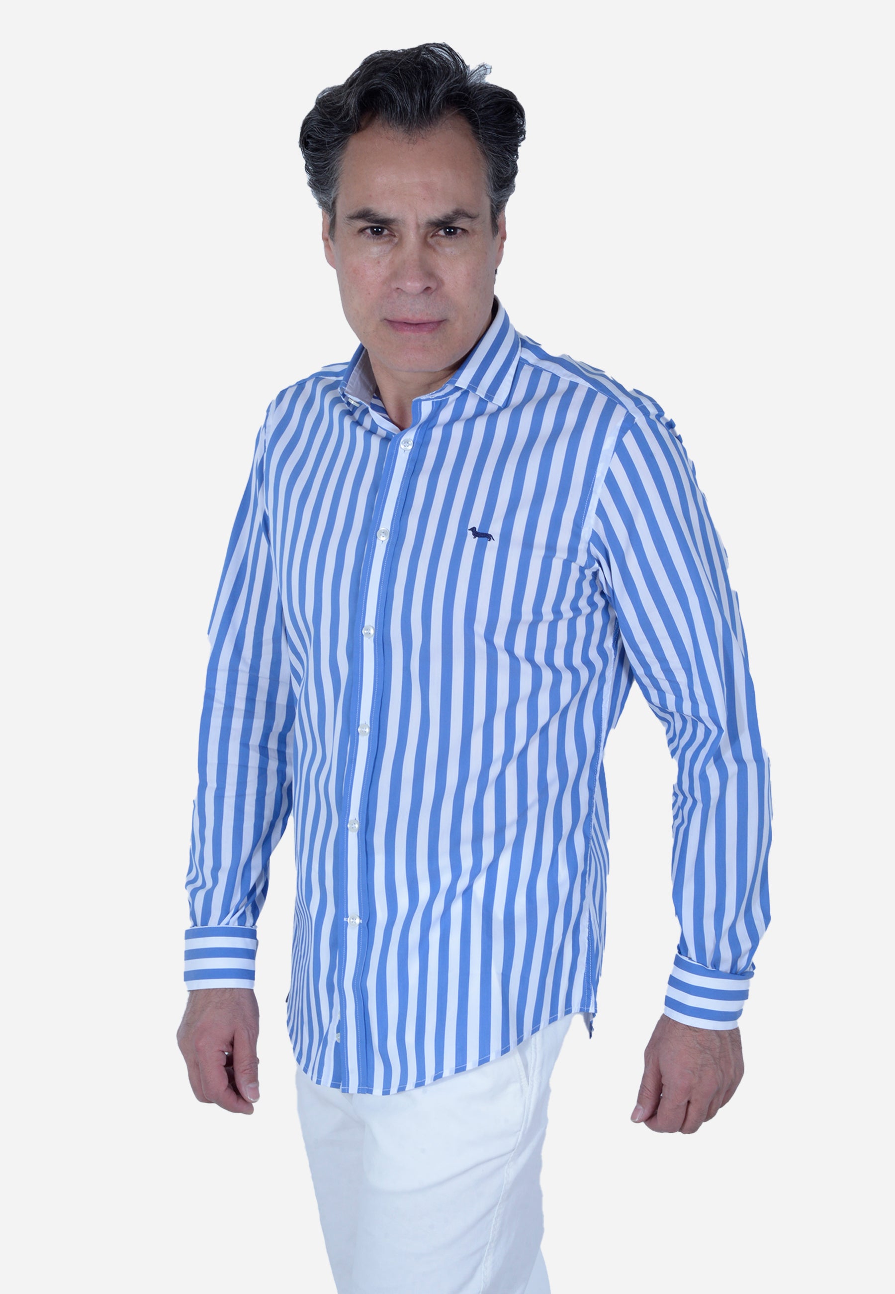 Camisa Rayas Azul/Blanco H&B