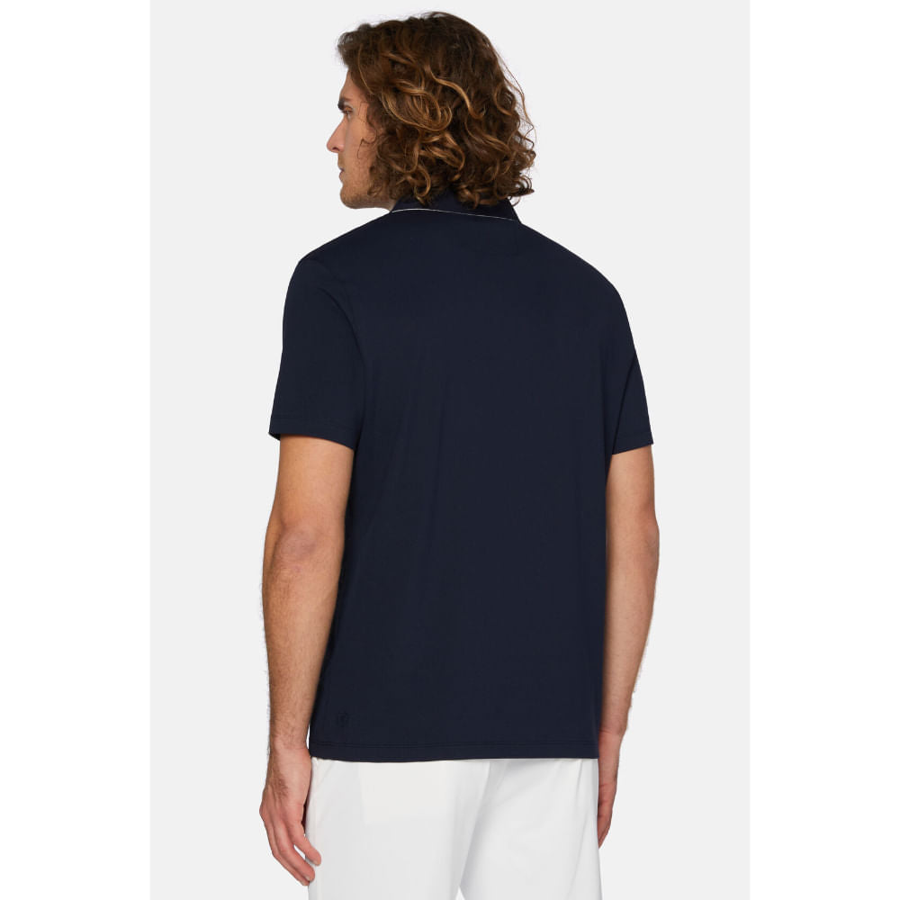 CAMISETA POLO BOGGI AZUL ALG + POLIE + ELAS