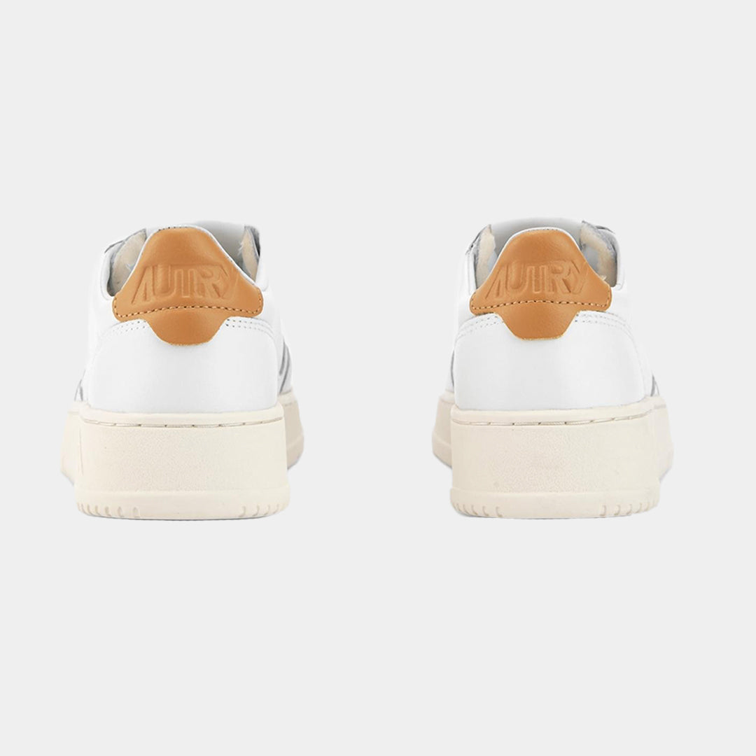 Tenis Medalist Dama en Cuero Blanco/Miel