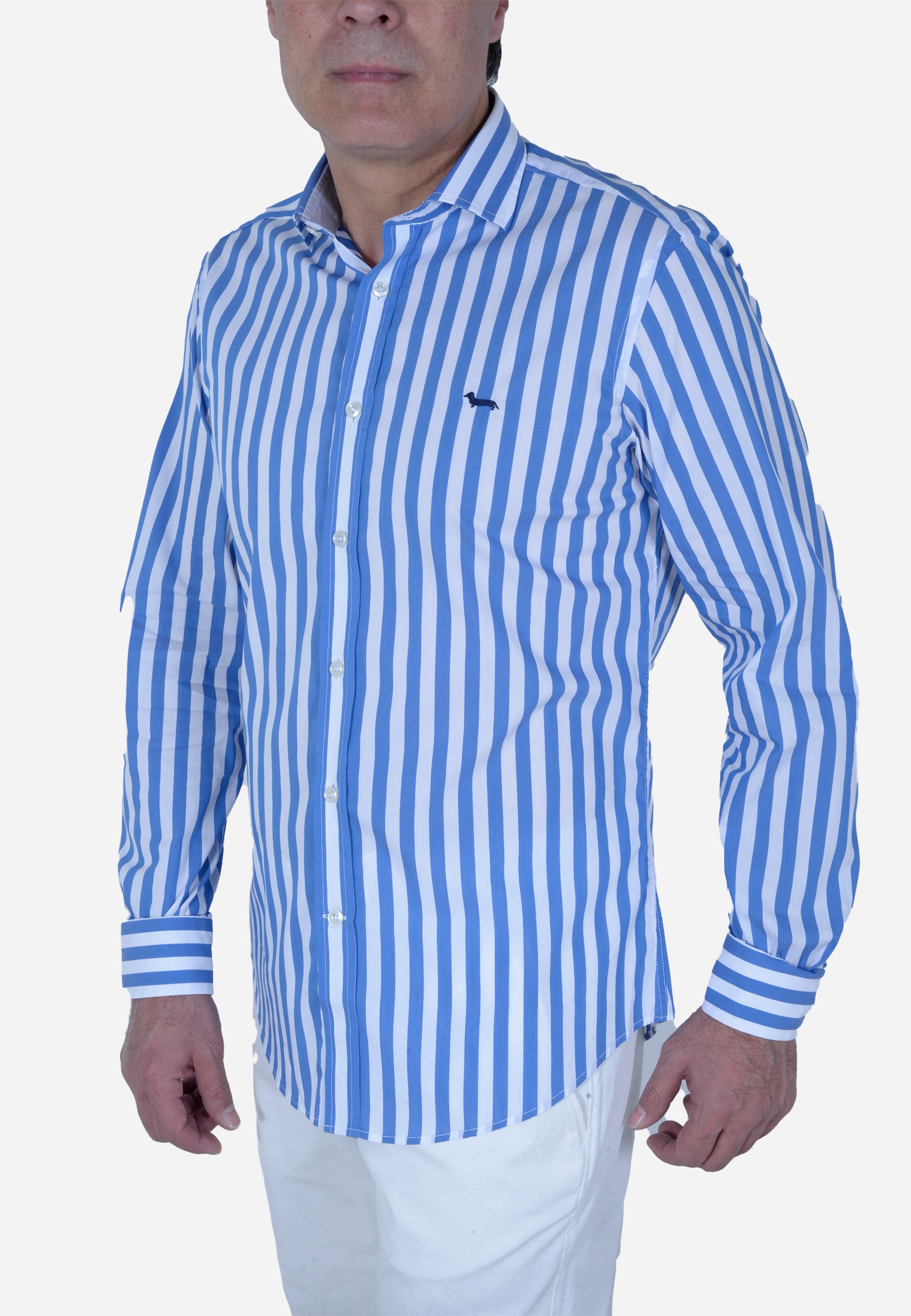 Camisa Rayas Azul/Blanco H&B