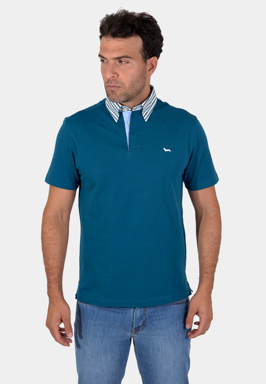 CAMISETA POLO HARMONT & BLAINE AZUL ALGODON (LRK003020746S03-830)