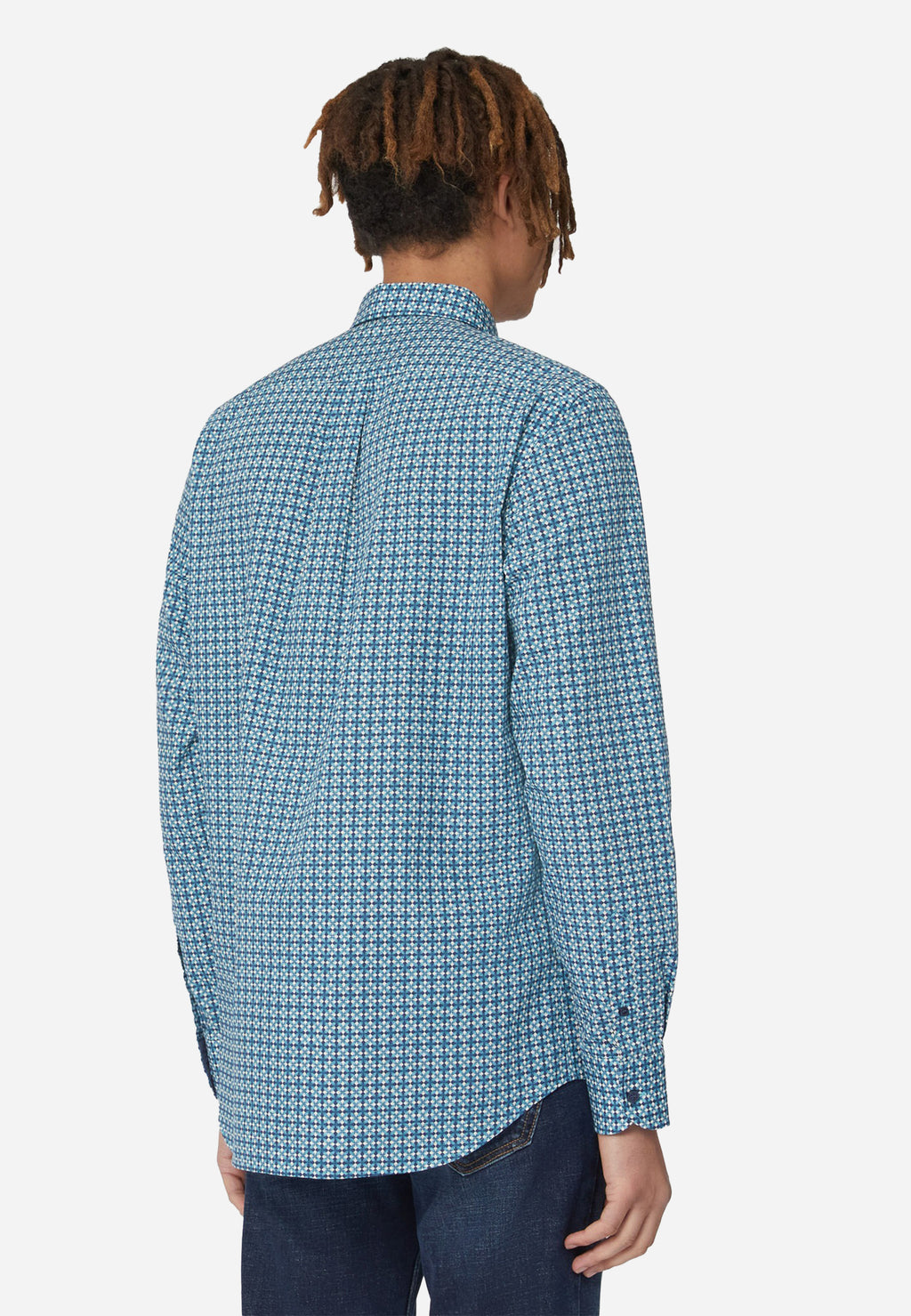 CAMISA SPORT HARMONT & BLAINE CONTRAS AZUL ALGODON (CRM026013016M)