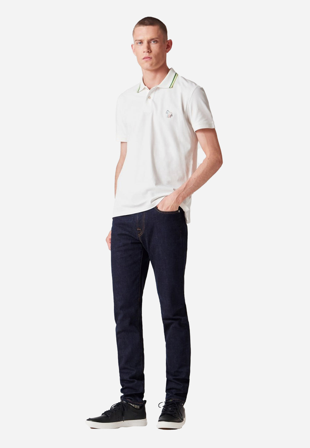 CAMISETA POLO PAUL SMITH BLANCO ALG + ELAS (M2R-151LE-N21511-02A)
