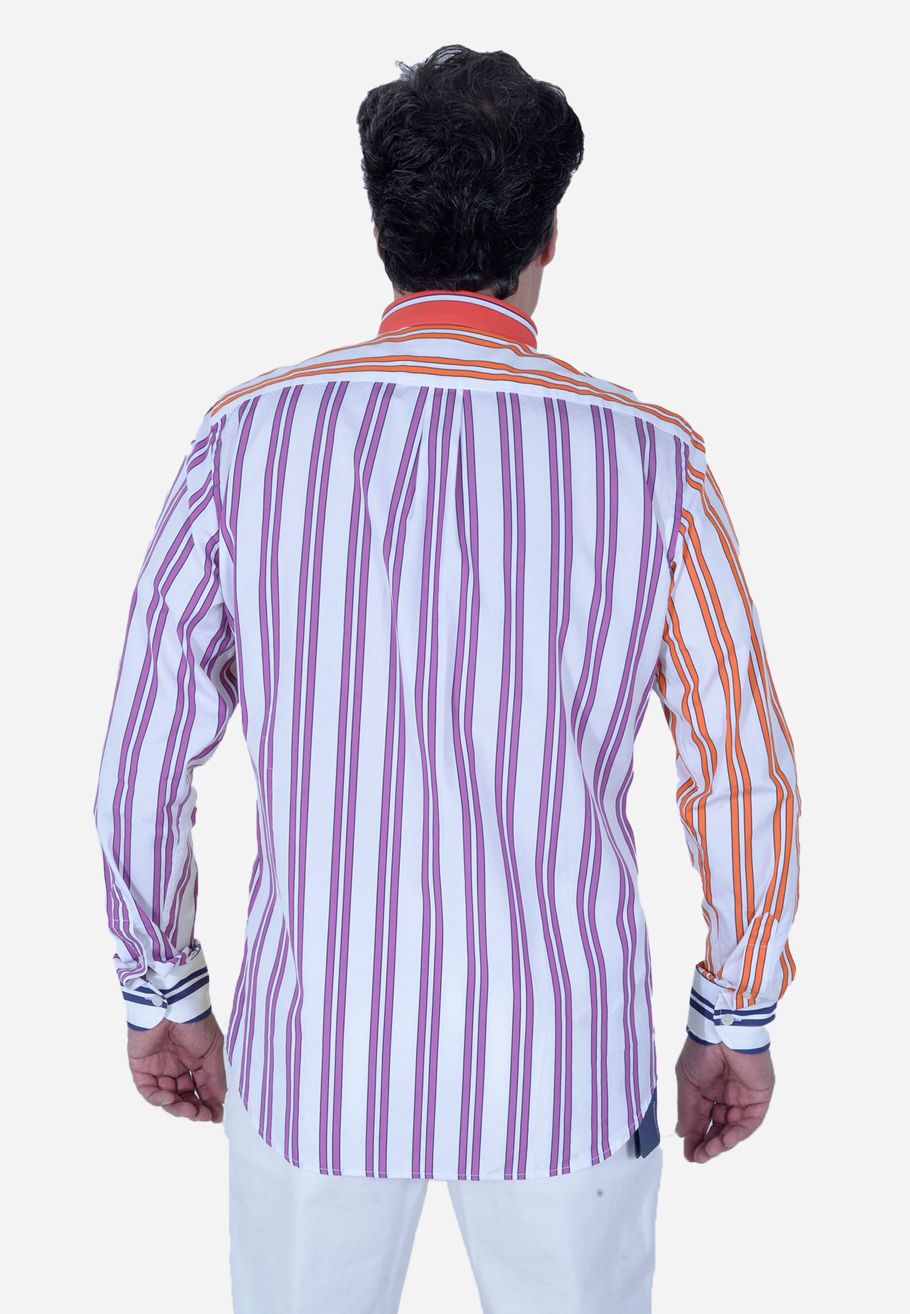 Camisa Hombre Rayas Azul/Blanco H&B