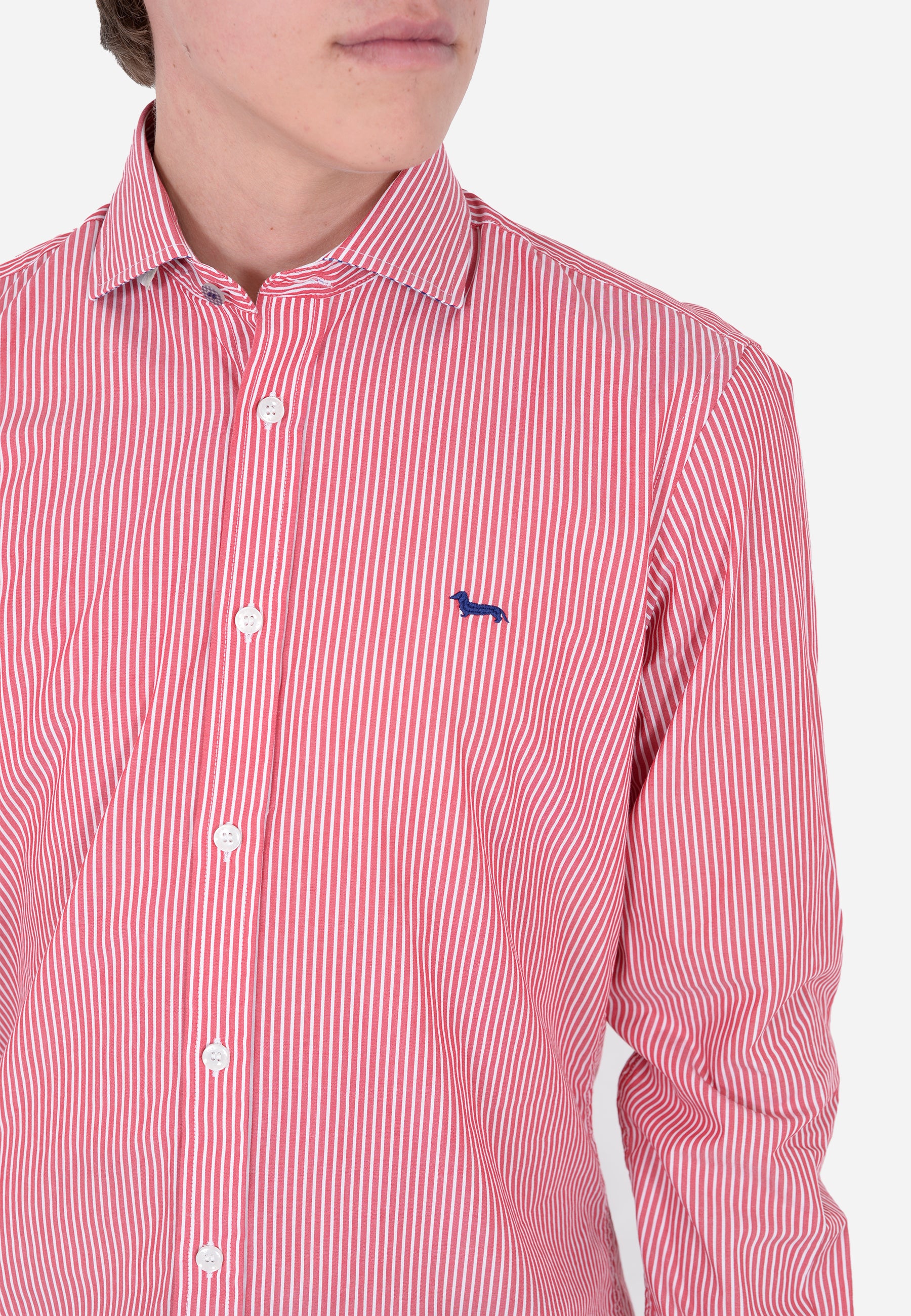 Camisa Clásica Rayas Verticales Rojas H&B