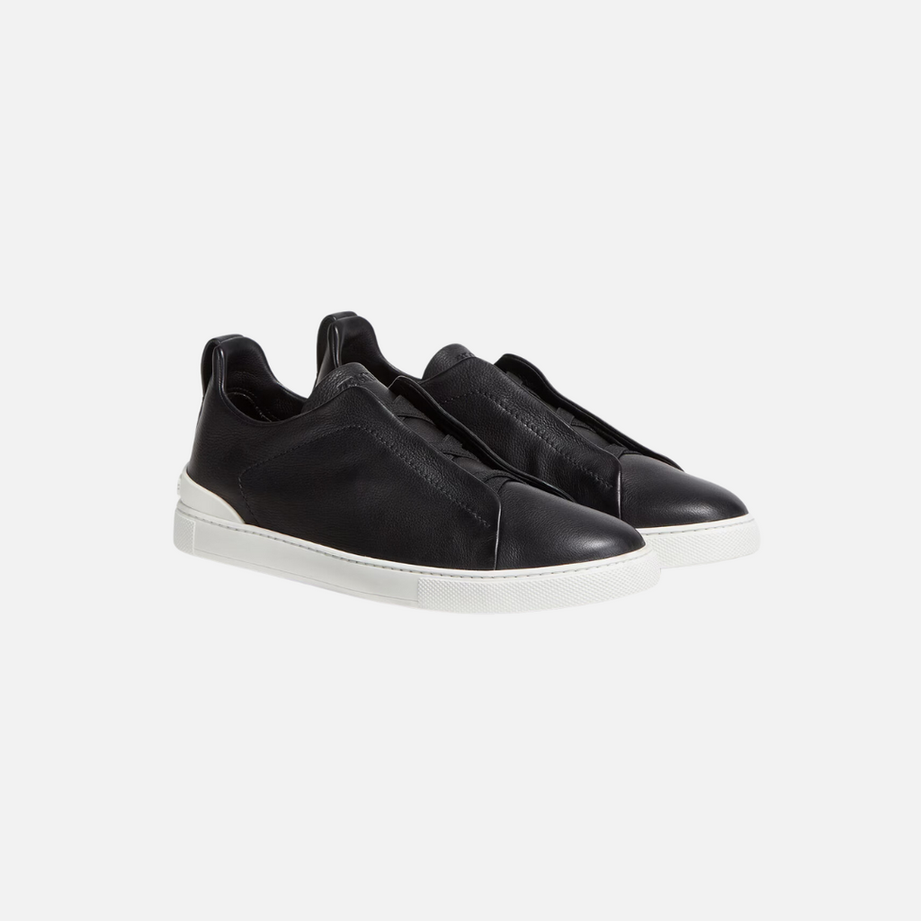 TENIS E. ZEGNA NEGRO CUERO (LHCVO-S4667Z-NAV)