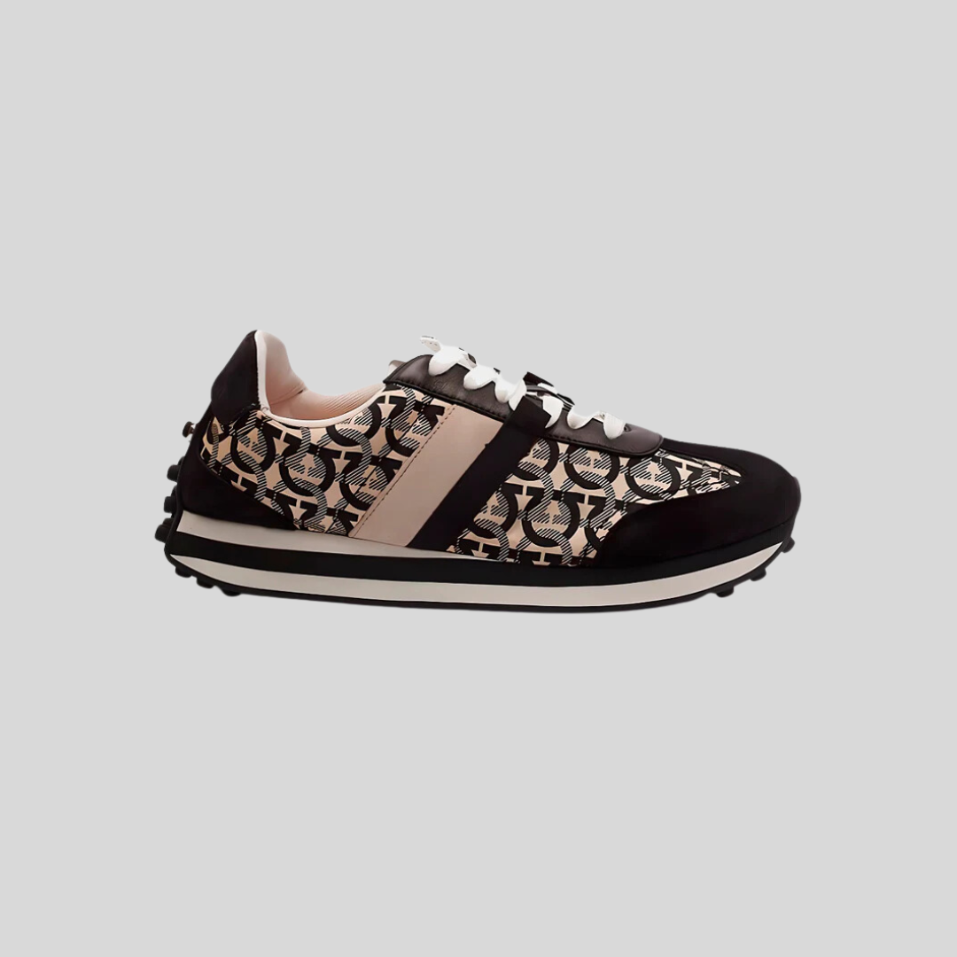 TENIS FERRAGAMO DAMA NEGRO/BEIGE FRABRIC (756550-IULIA)