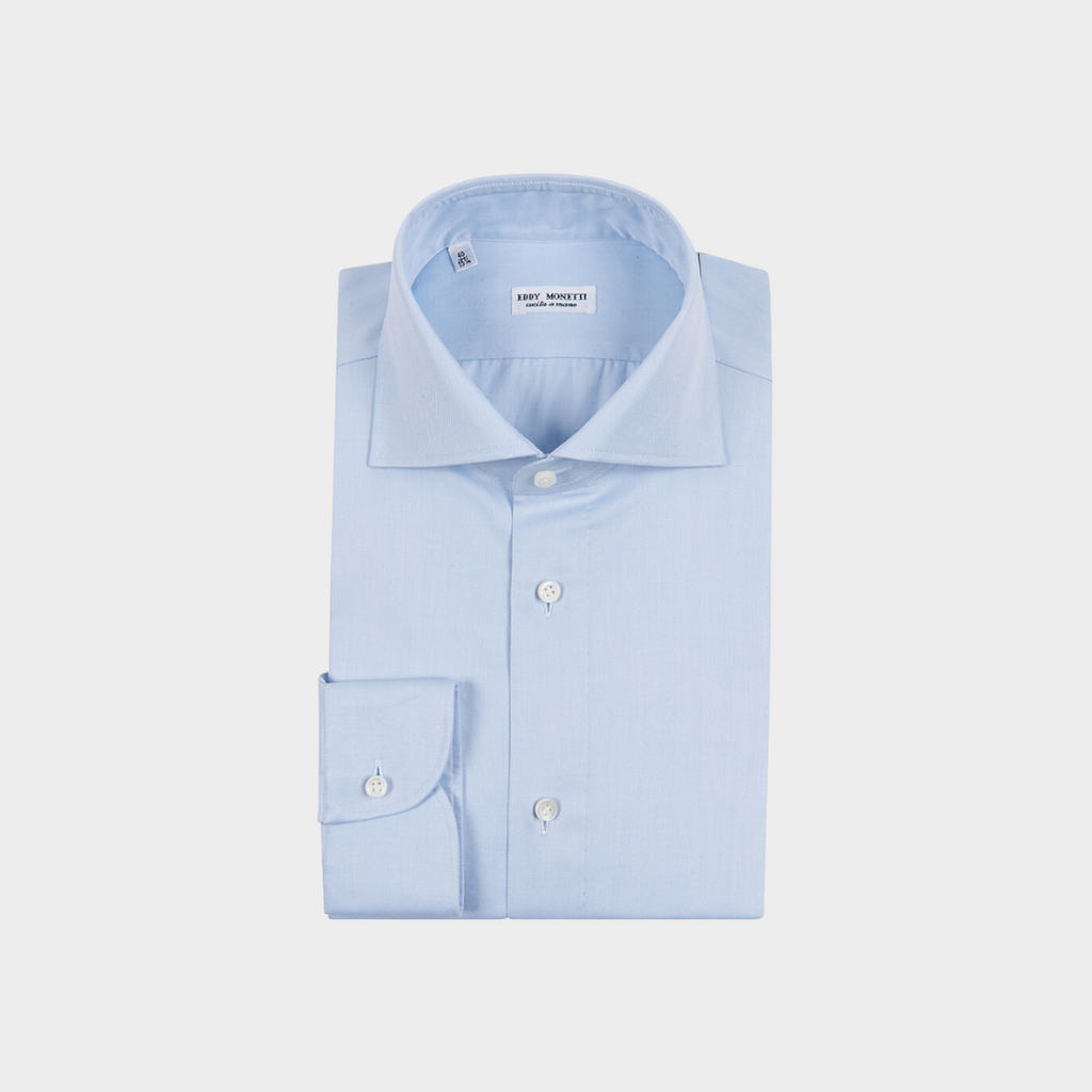 CAMISA EDDY MONETTI AZUL ALGODON (308-5 ITALIANO)