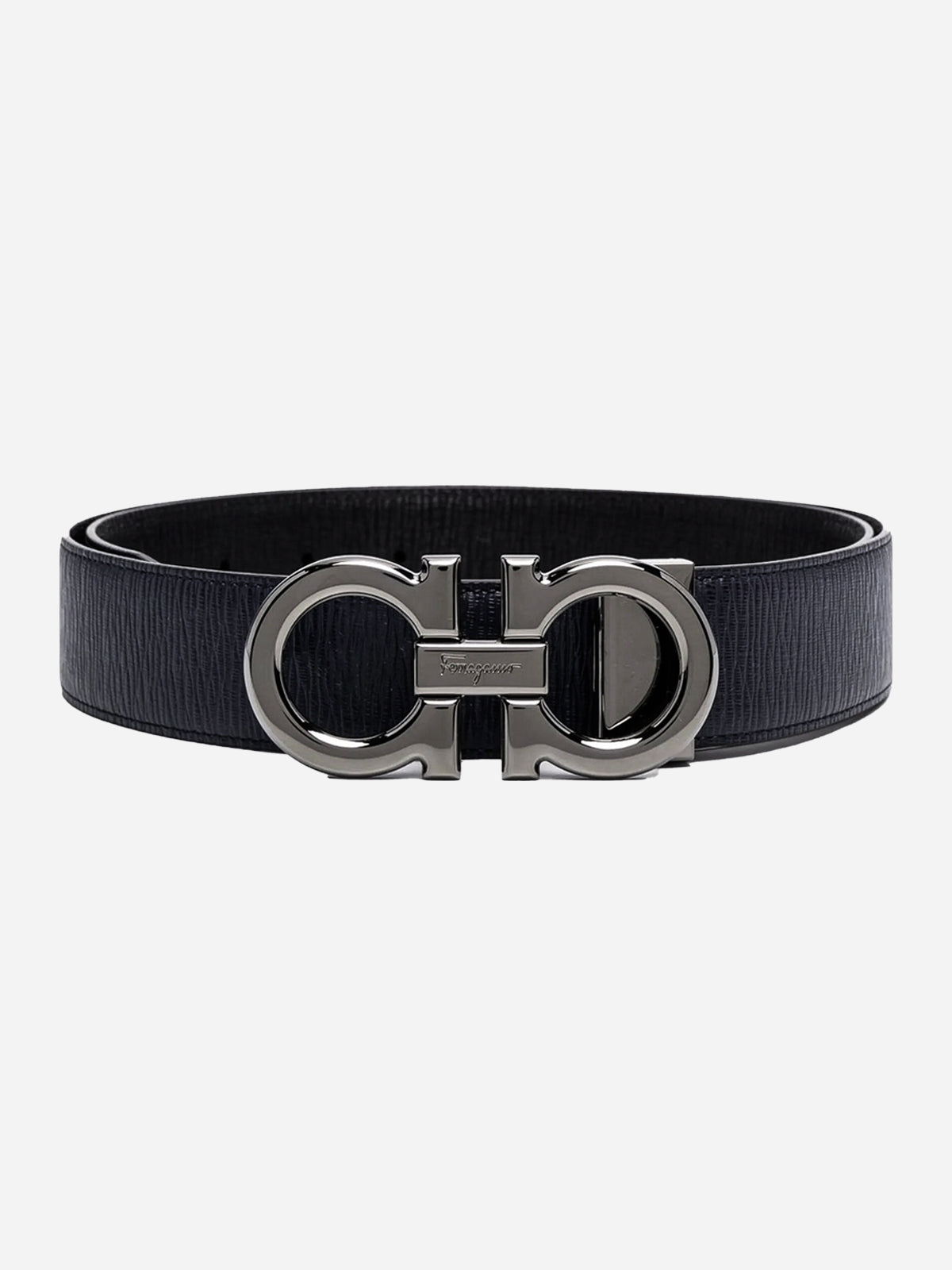Cinturón Reversible Negro Cuero Lujo S.F.