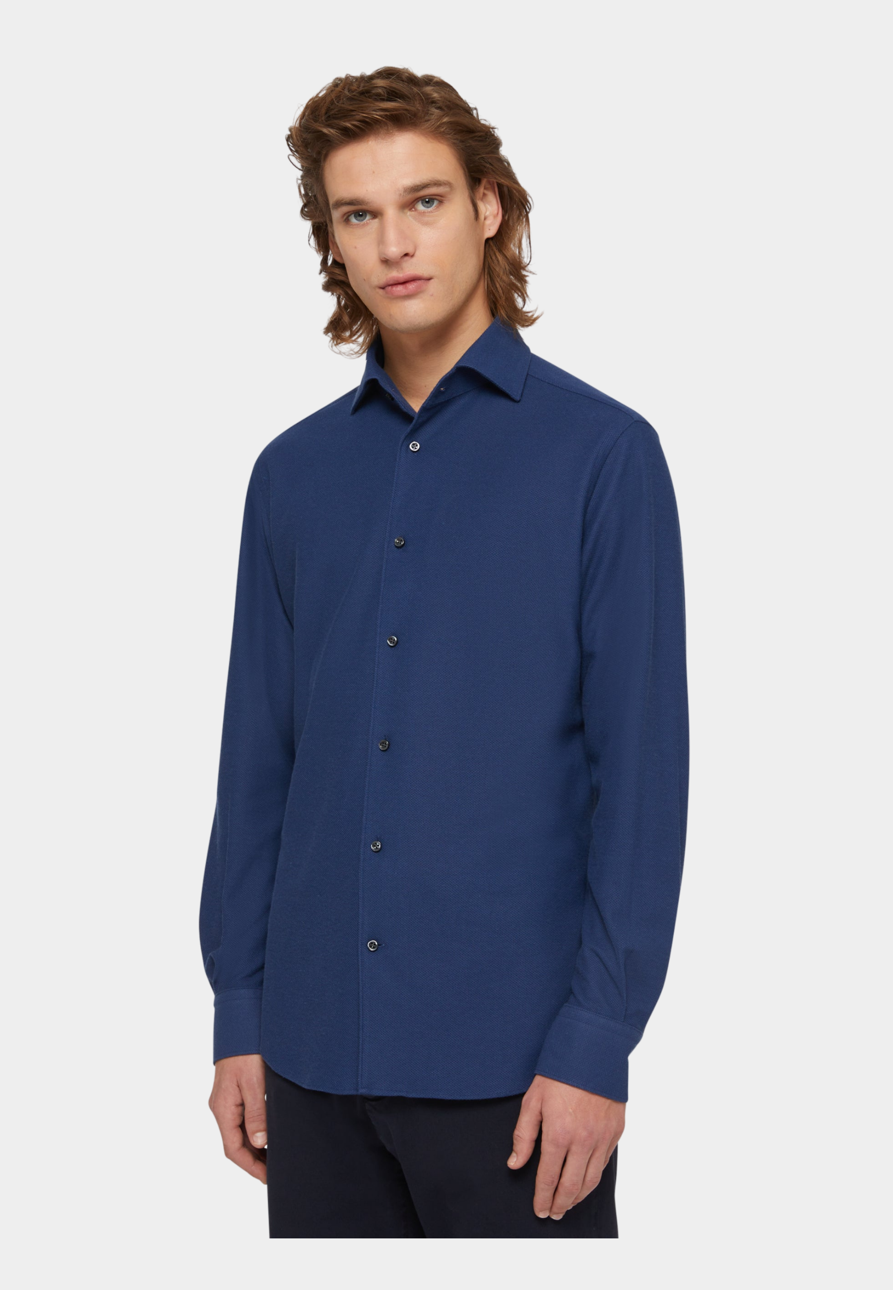 Camisa Azul Zafiro Tejido Estructurado B.