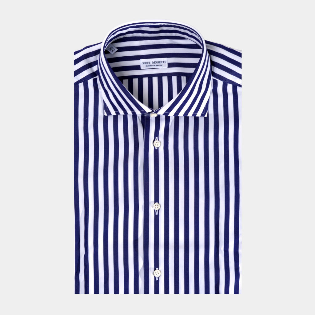CAMISA EDDY MONETTI BLANCO RY AZUL ALGODON (FM55586-18)