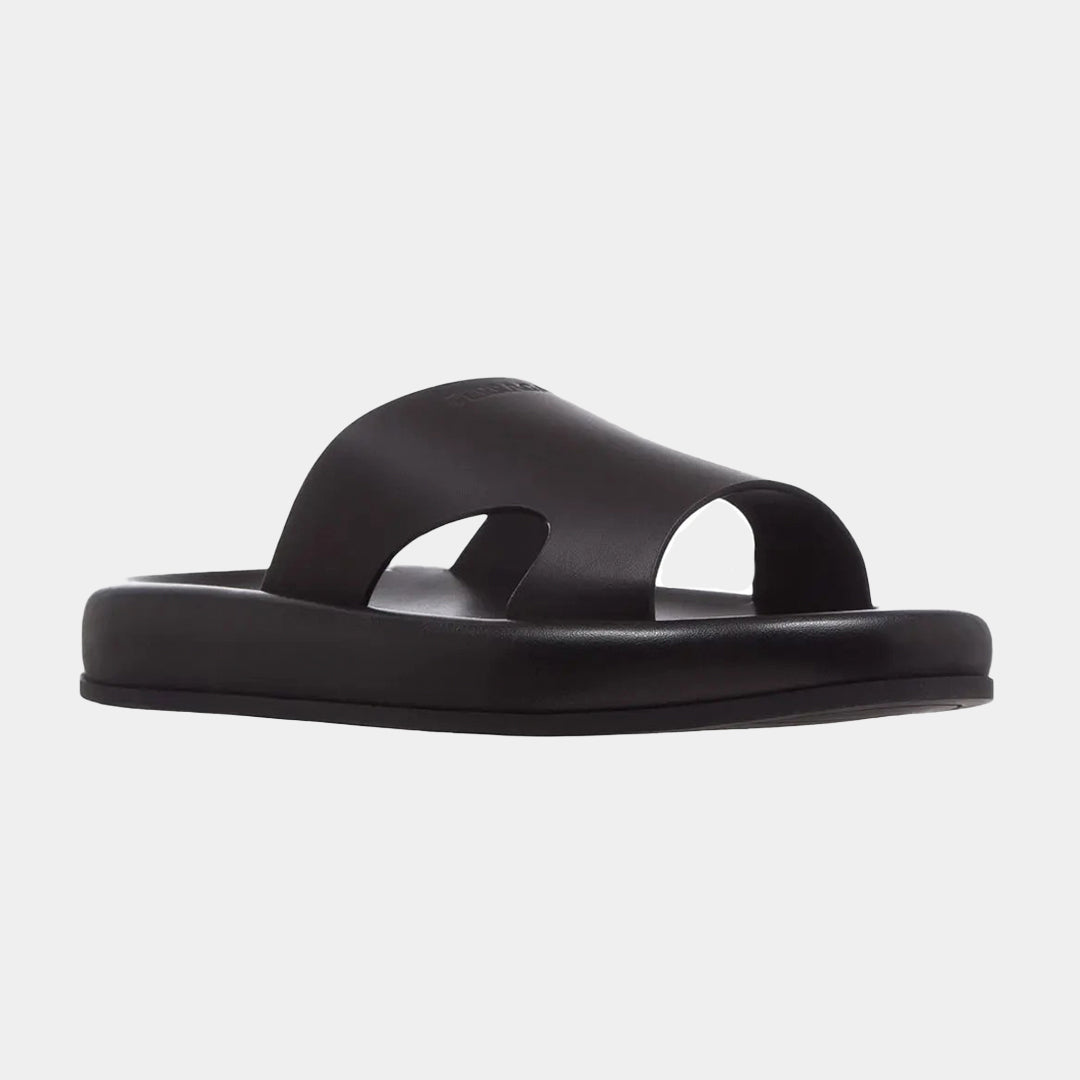 Sandalias Negras Cuero Dolce S.F.