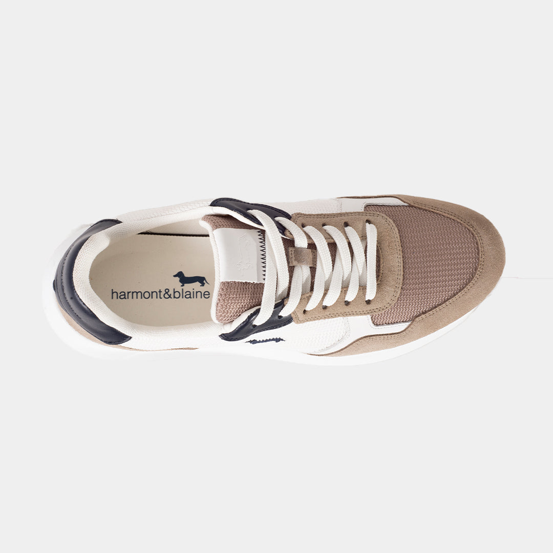 TENIS H&B SHOES BEIGE TEXTIL CUERO (EFM2410316240)