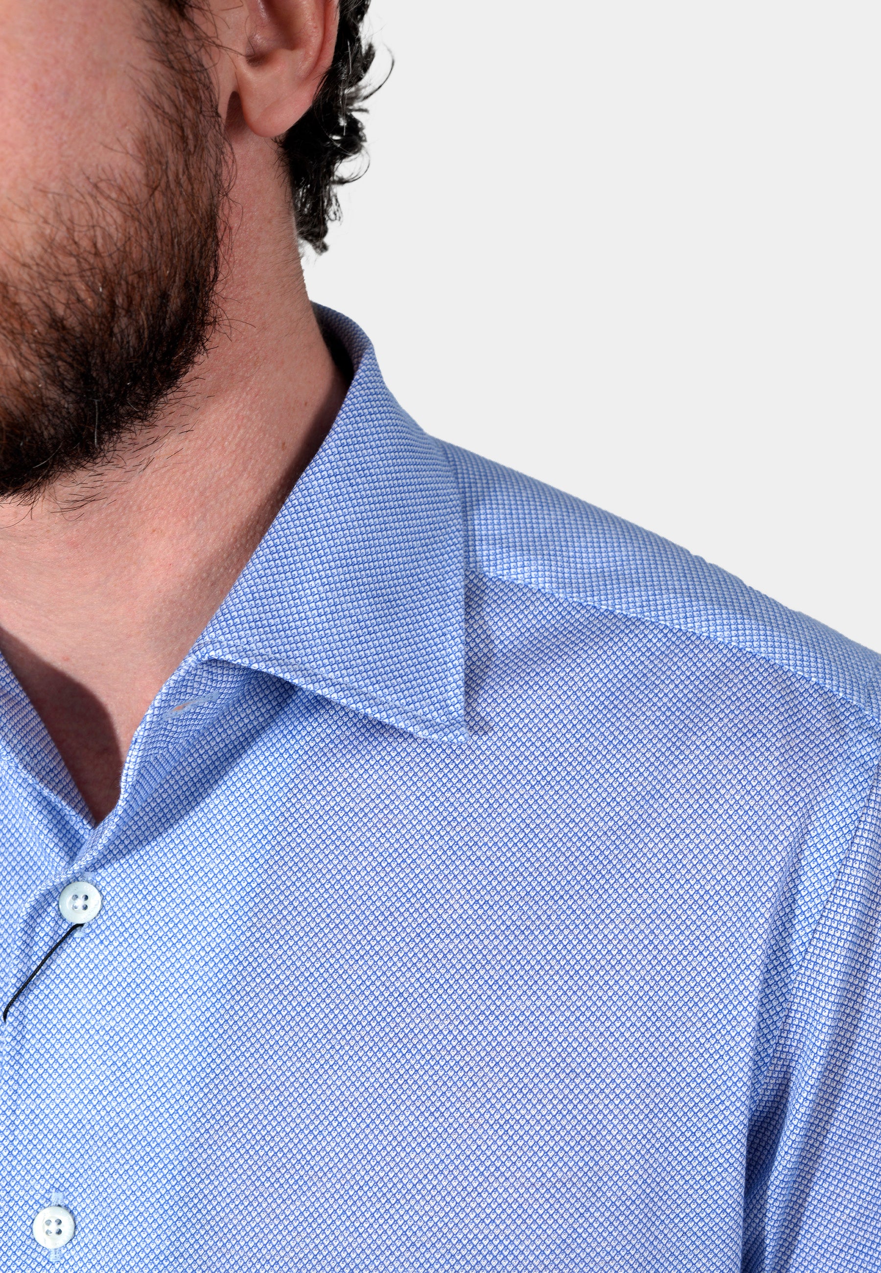 Camisa Clásica Azul Algodón C.