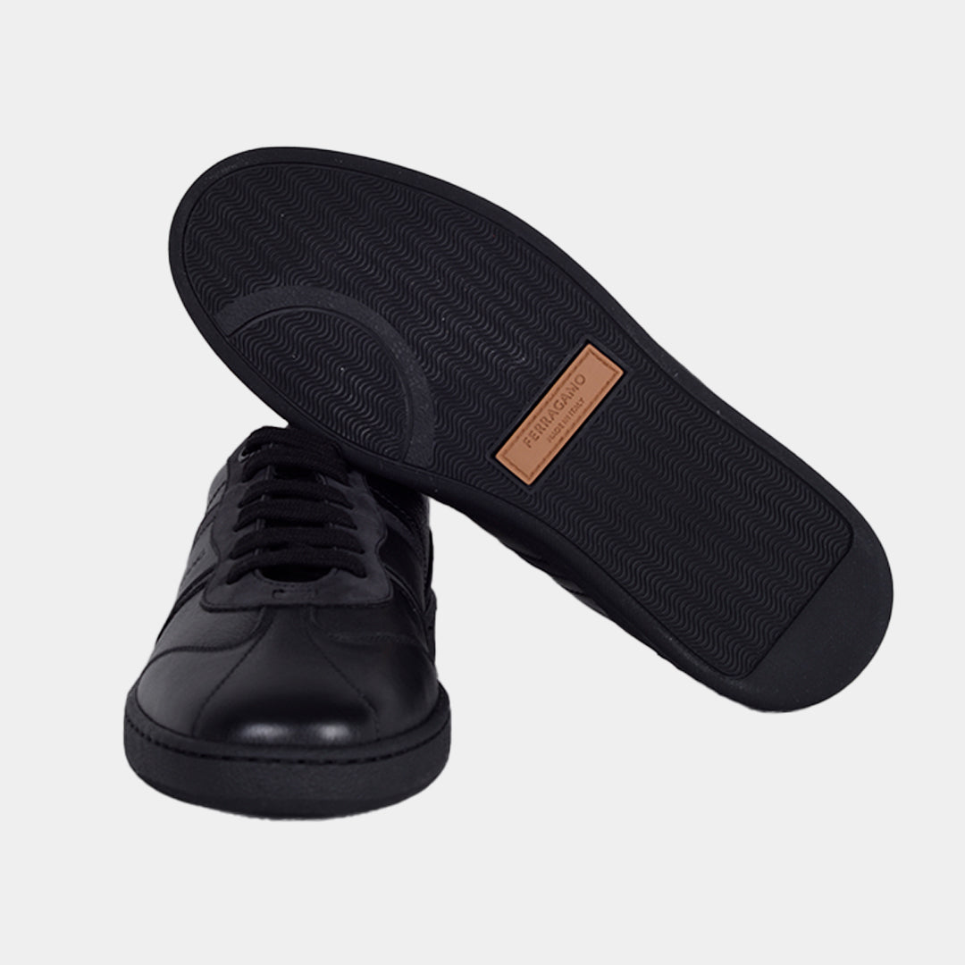 Tenis Dama Achille en Cuero Negro S.F.