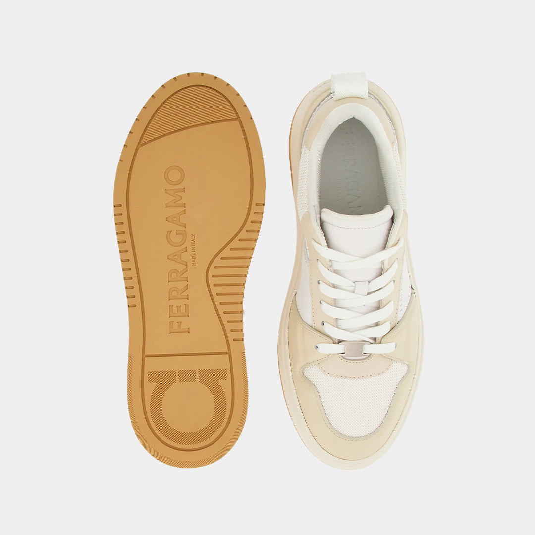 Tenis en Cuero/Textil Blanco Marfil S.F.