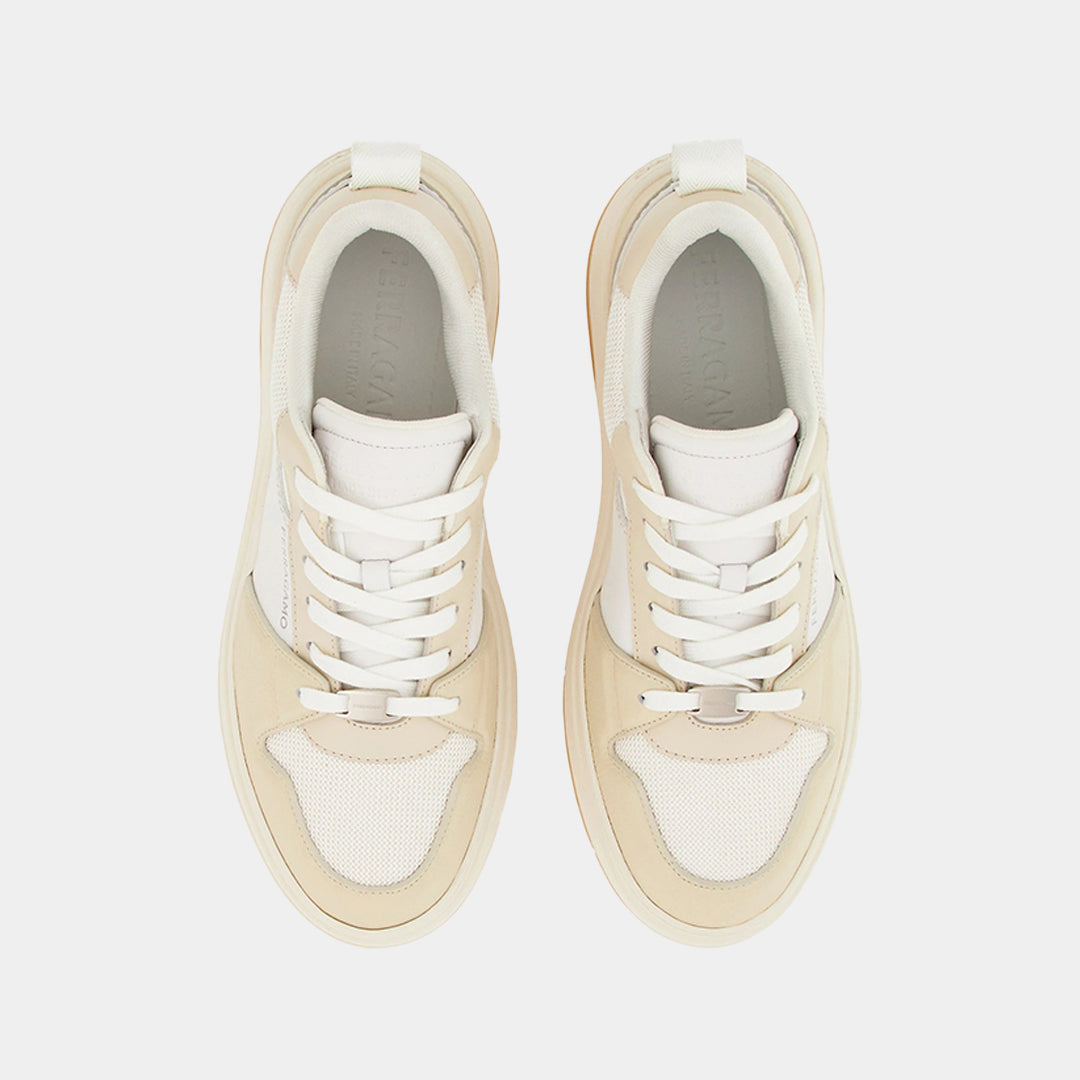 Tenis en Cuero/Textil Blanco Marfil S.F.