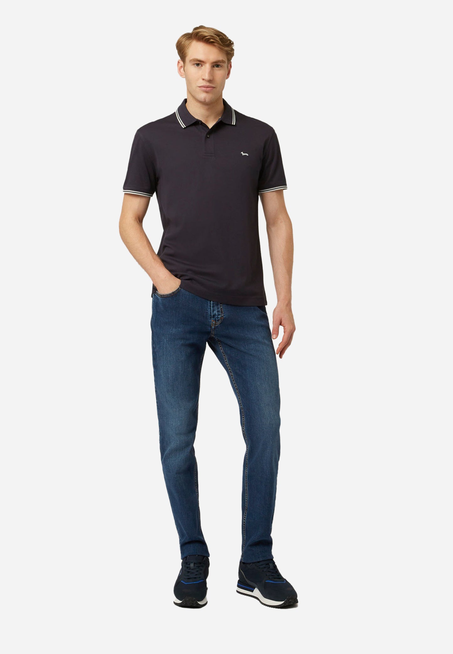 CAMISETA POLO HARMOT&BLAINE AZUL ALGOD (LN1010N21054-801)