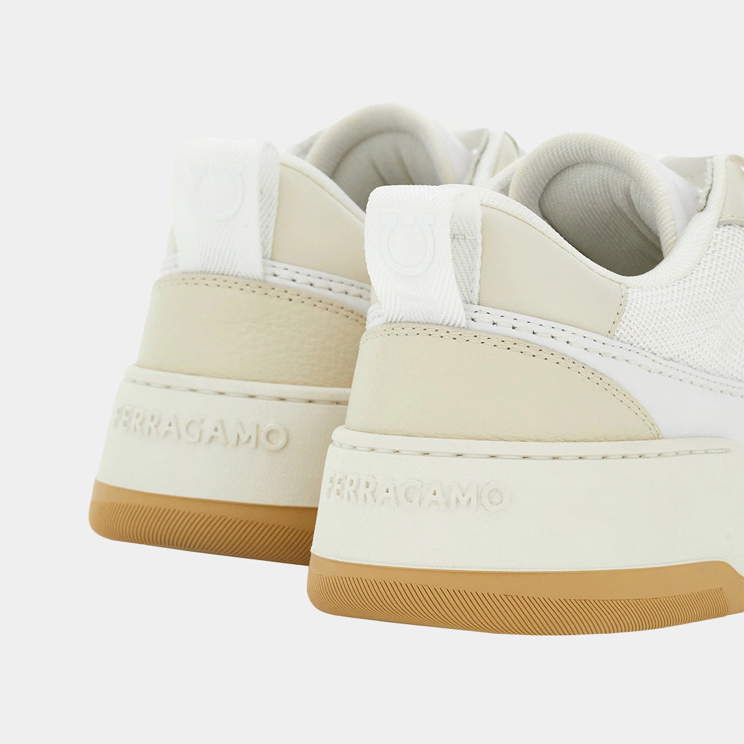 Tenis en Cuero/Textil Blanco Marfil S.F.