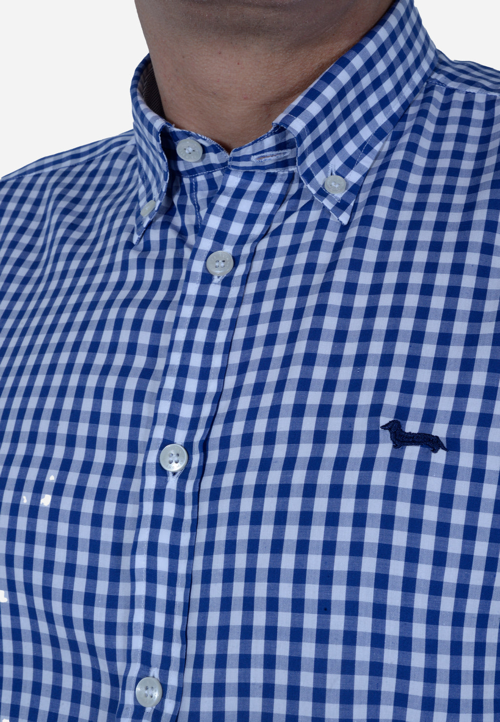 CAMISA HARMONT & BLAINE AZUL CUADROS ALGODÓN (CRL069012739M-801)