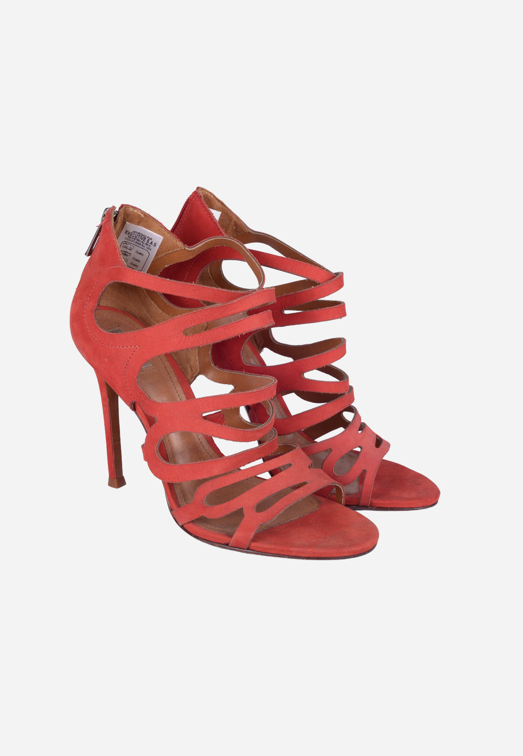 Sandalia Abotinada De Tacón Stiletto Rojo S.