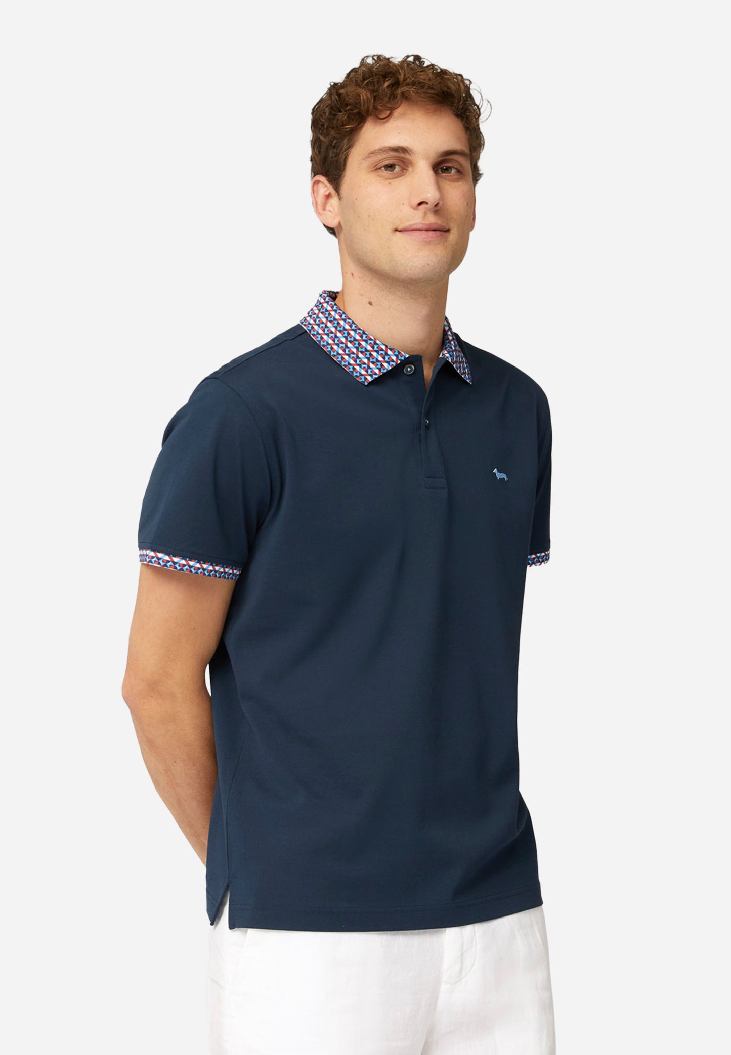 CAMISETA POLO HARMOT&BLAINE AZUL ALGOD (LRL375021215-801)