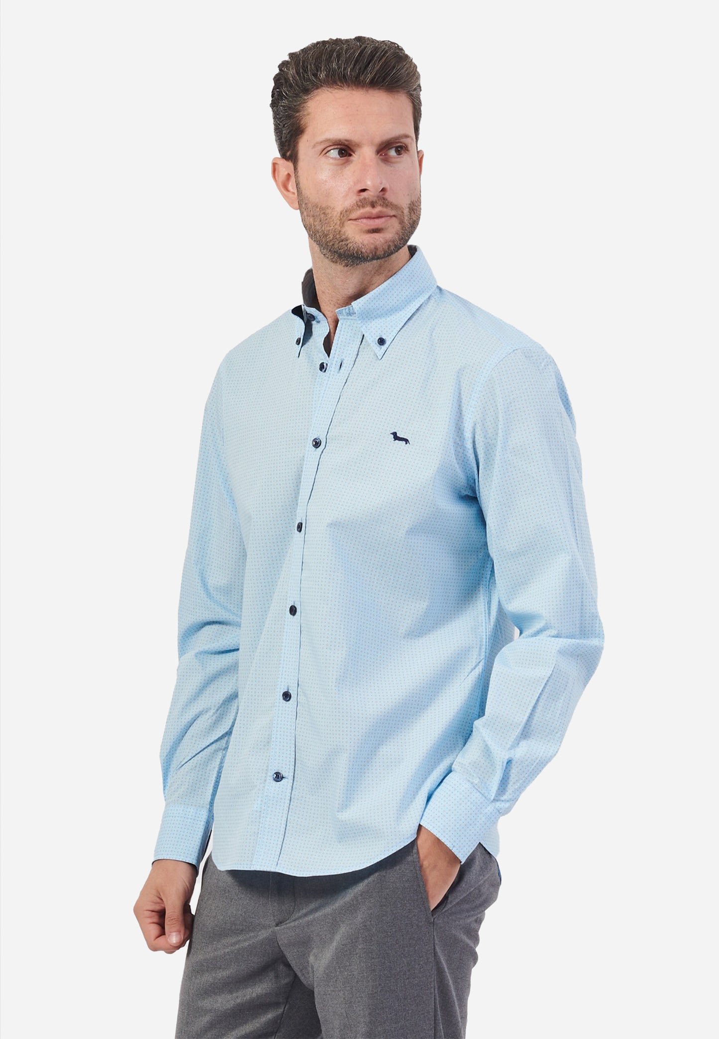 CAMISA SPORT HARMONT & BLAINE AZUL ALGODON (CRM026012983B)