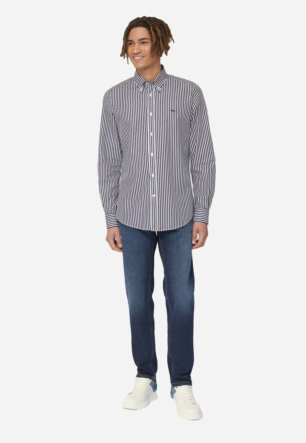 CAMISA SPORT HARMONT & BLAINE AZUL RYS ALGODON (CRM001012931B-801)