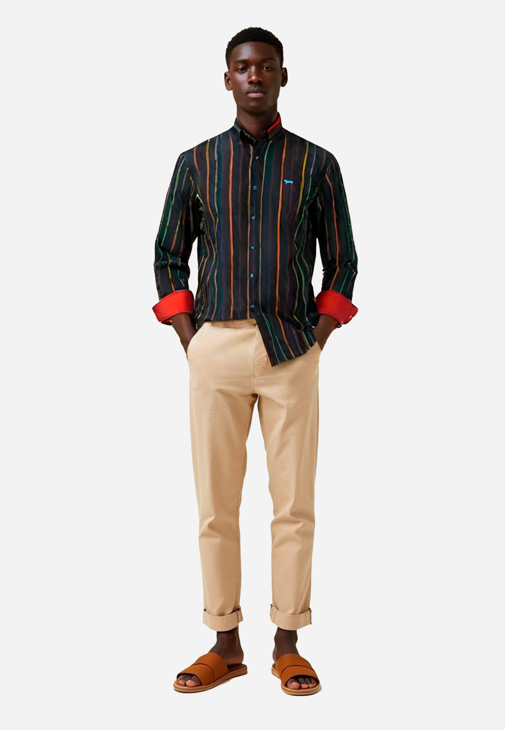 CAMISA SPORT HARMONT & BLAINE AZUL ALGODON (CRM011012936B)