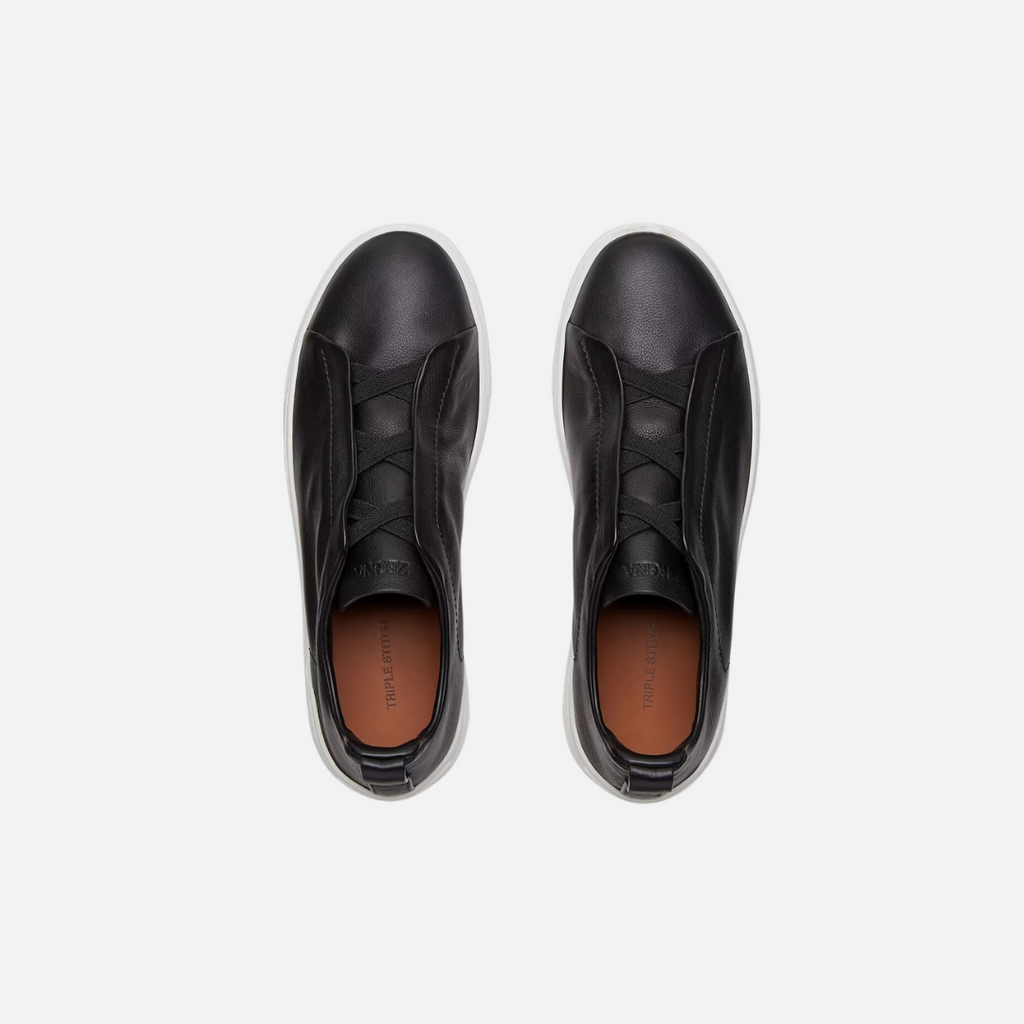 TENIS E. ZEGNA NEGRO CUERO (LHCVO-S4667Z-NAV)