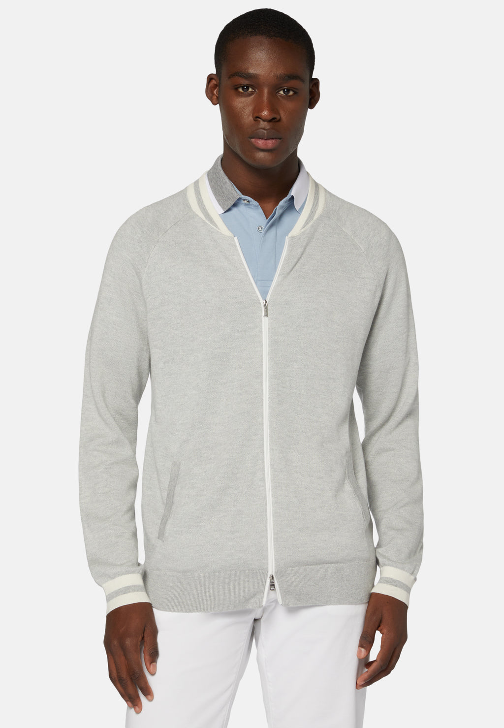CHAQUETA BOGGI GRIS ALGO+ SEDA+ CAHE (23P010902)