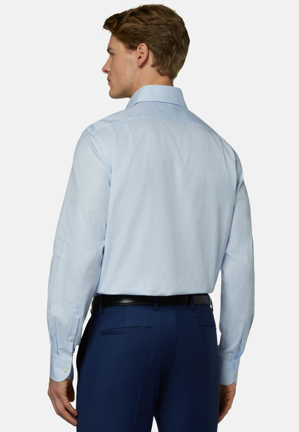 CAMISA BOGGI AZUL CUAD ALGODON (23P043301)
