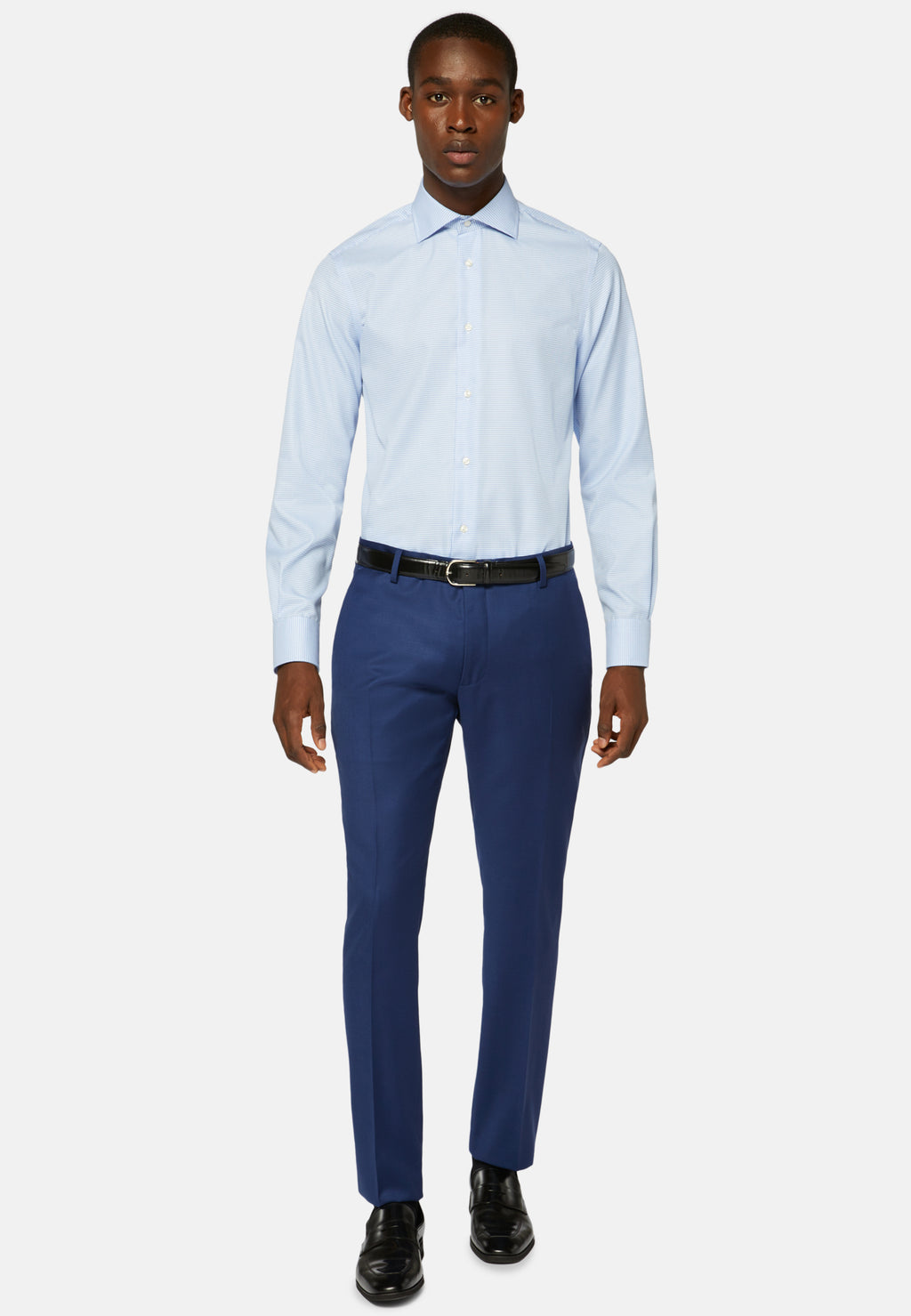 CAMISA BOGGI AZUL TEXT ALGODON (23P045501)