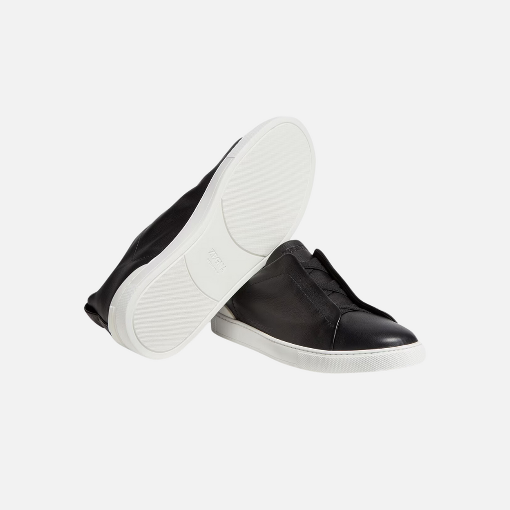 TENIS E. ZEGNA NEGRO CUERO (LHCVO-S4667Z-NAV)